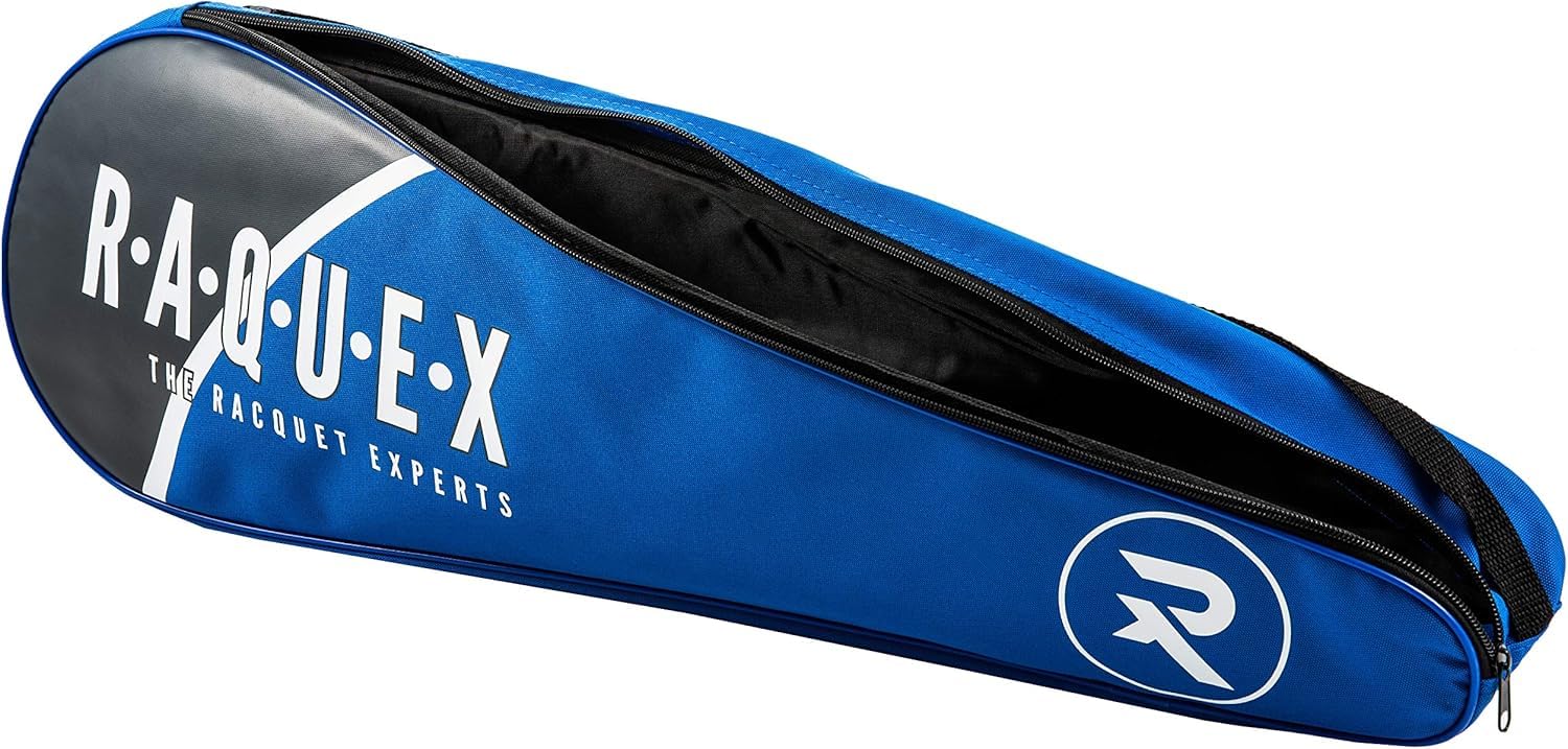 Raquex Borsa tre racchette da badminton - Custodia per racchette da badminton o da squash, con tracolla regolabile - Borsa sportiva per racchette da uomo e da donna