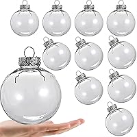 Vista 1 de Paquete de 10 bolas transparentes de plástico, bola decorativa rellenable de plástico transparente de 80 mm, bolas transparentes de Navidad