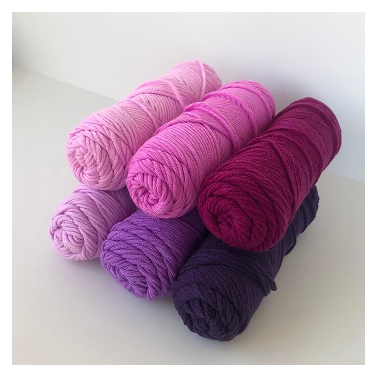 przędza dziewiarska, 100g/200g kulki z różnej przędzy tuftingowej, 8-warstwowe nici w kulce, jasne kolory(Purple Series,100g/roll)