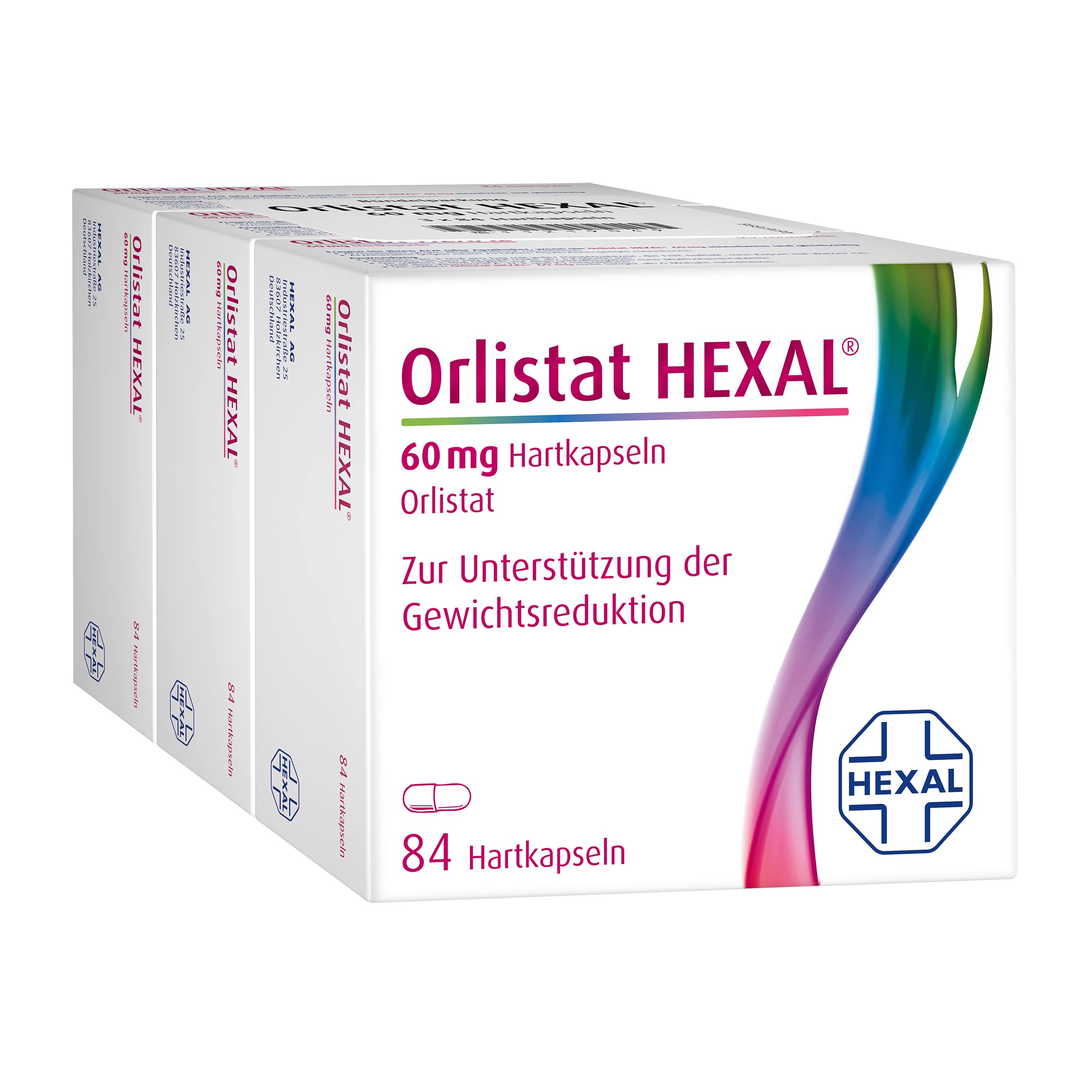 Orlistat HEXAL® 60 mg Hartkapseln (3x84 St.) | Effektiver abnehmen | Mit 3-fach-Wirkung