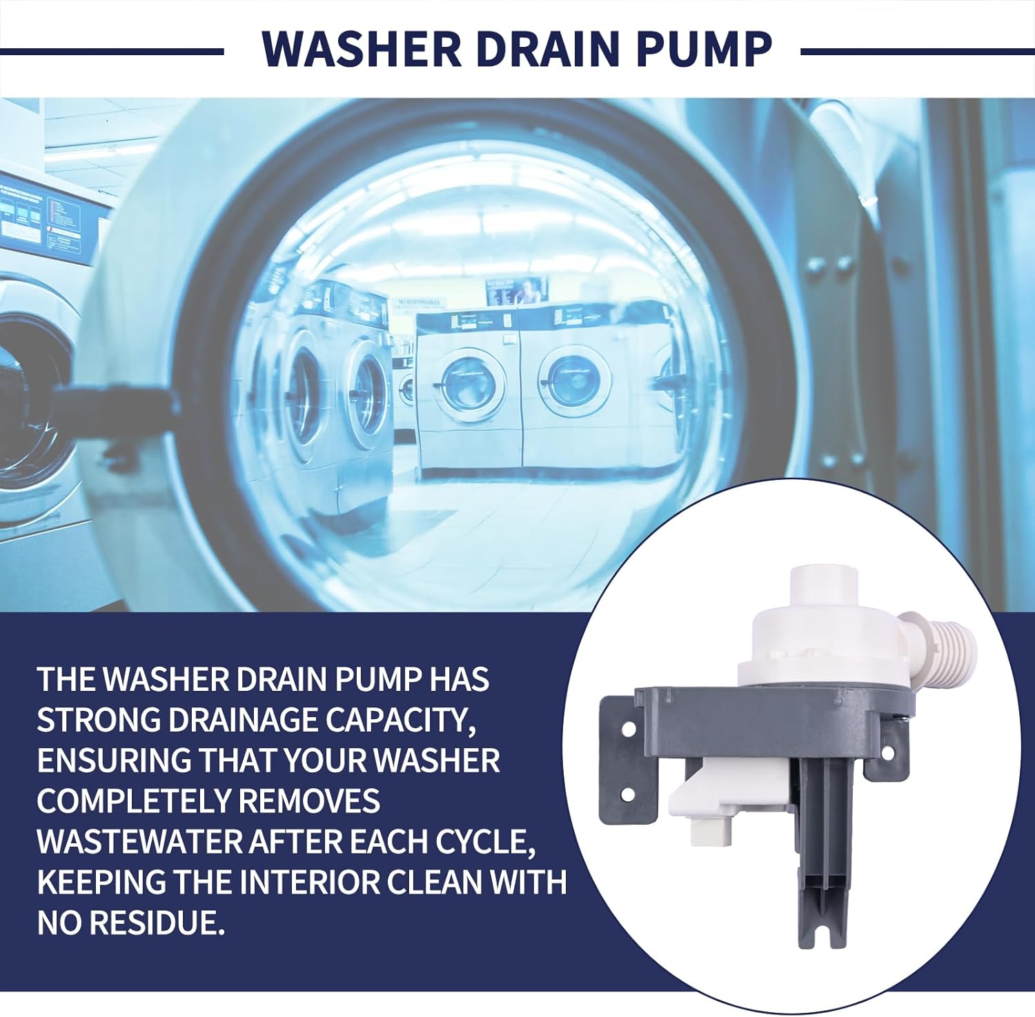 2025 Upgrade W11396717 W11263349 Washer Drain Pump Compatible with Whirlpool Maytag Kenmore Washing Machine Water Drain Pump Repalce W11396717 W11263349 120V 60Hz 1.2A