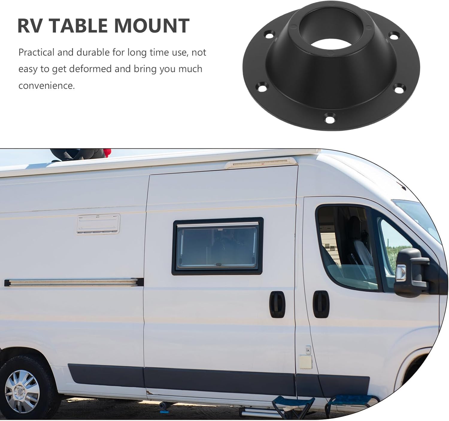 Holibanna 2pcs Rv Table Base Mounting Accessory Flush Pedestal Table Base for Dining Easy Installation Support Prevents Wobbling