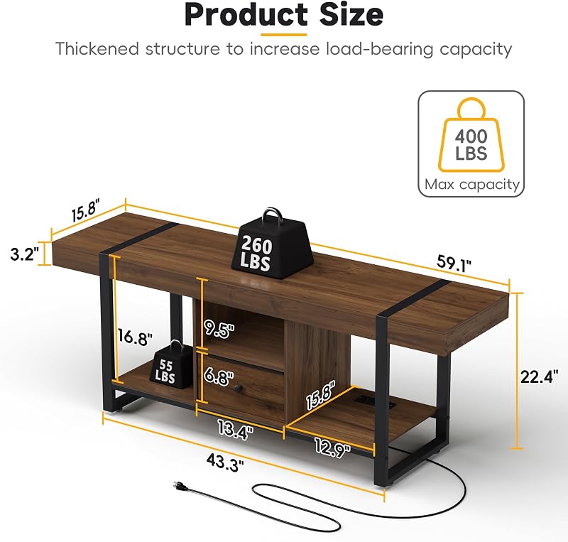 TV Stands Entertainment Center for Living Room - TV Console for 75 Inch TV image 7
