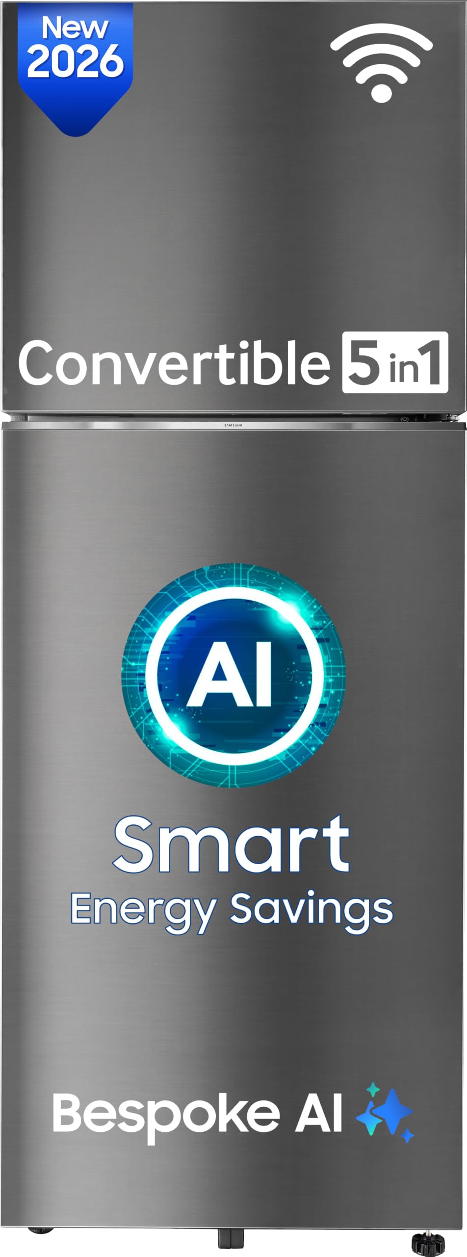 Samsung 350L 3 Star WiFi AI Refrigerator (Silver) - Image 1