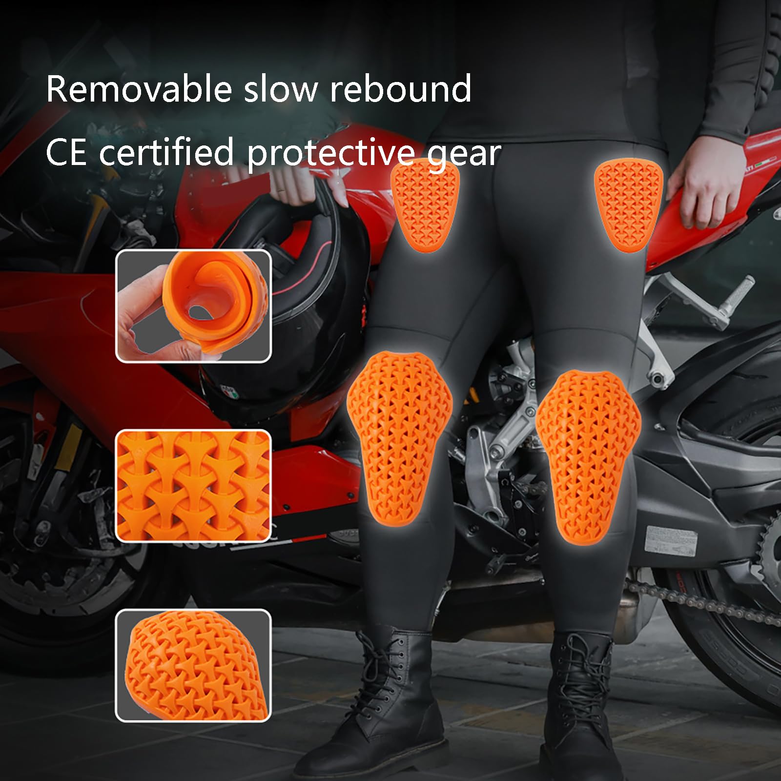 ARMAAN Pantalon moto pour homme – Legging blindé avec protections genoux et hanches – Pantalon de protection extensible et respirant – Équipement moto réfléchissant pour cyclisme et VTT