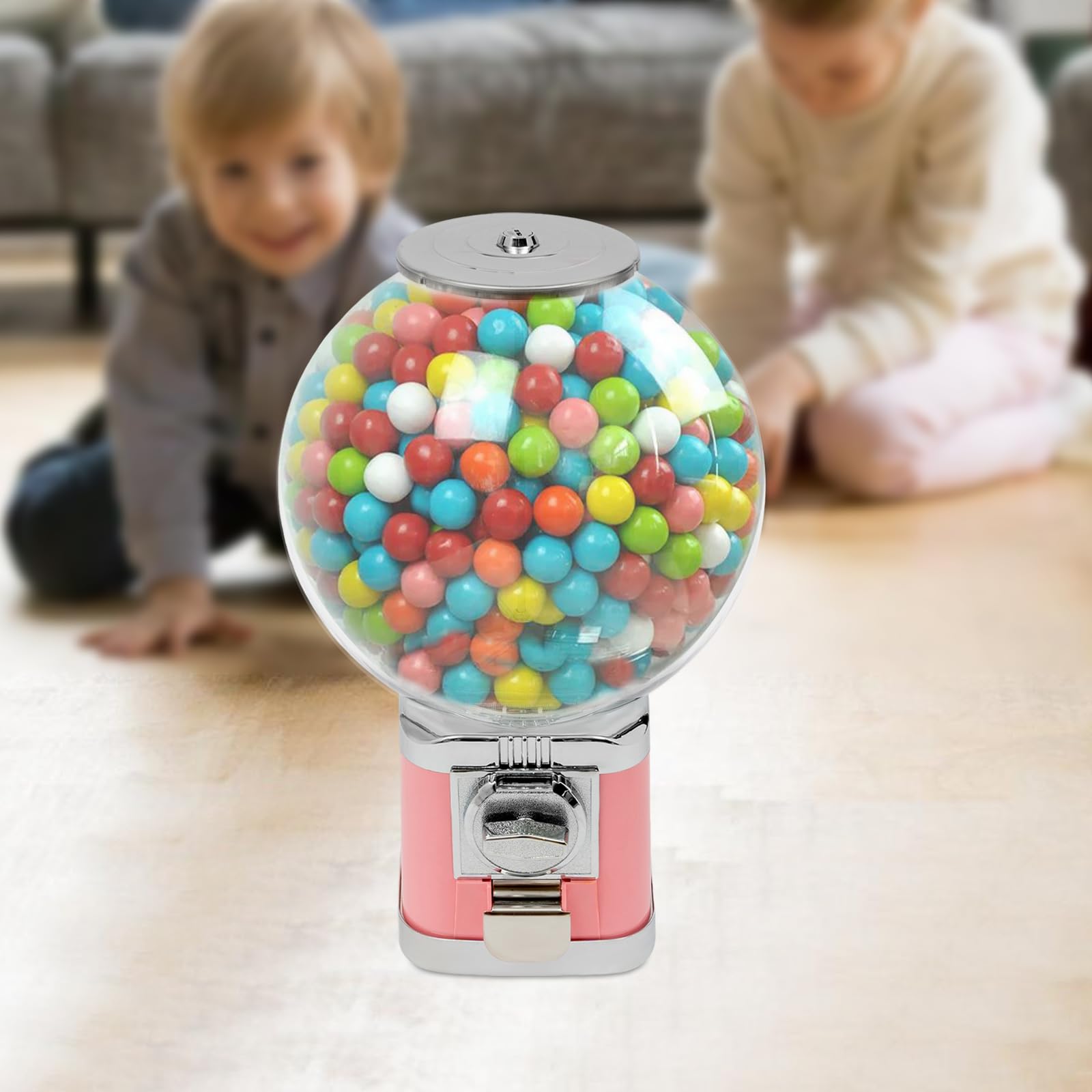 11.81”x11.81”x19.68” Vending Machine, Vintage Style Candy Gumball Machine Gumball Bank Candy Vending Machine Prize Machine for 0.39-1.26 inches Toys/Candies, Perfect for Game Stores