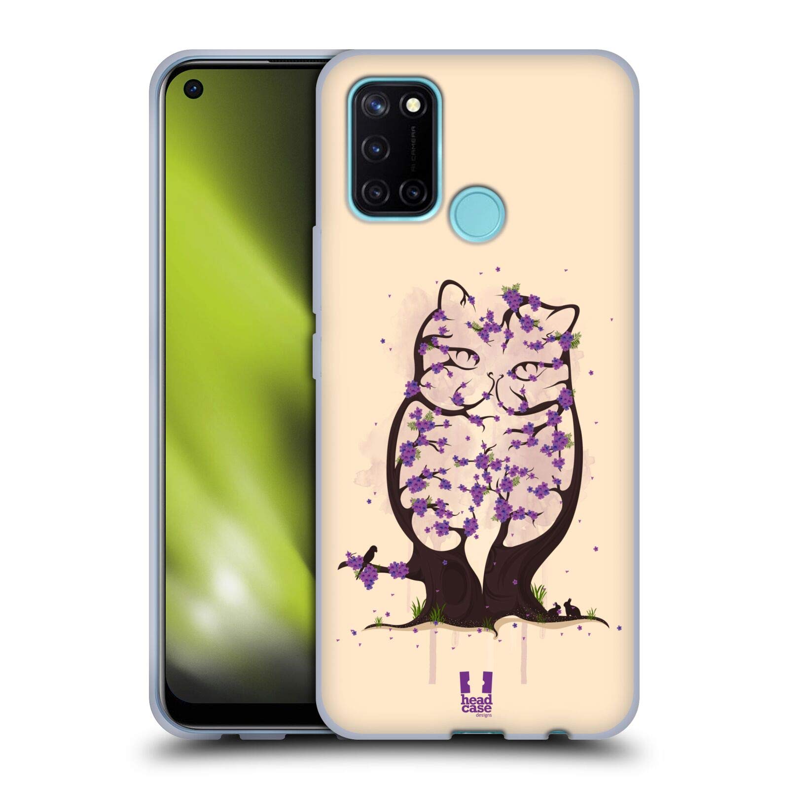 Head Case DesignsJacaranda Cat Wildlife In Bloom Soft Gel Case Compatible With Realme 7i / C17