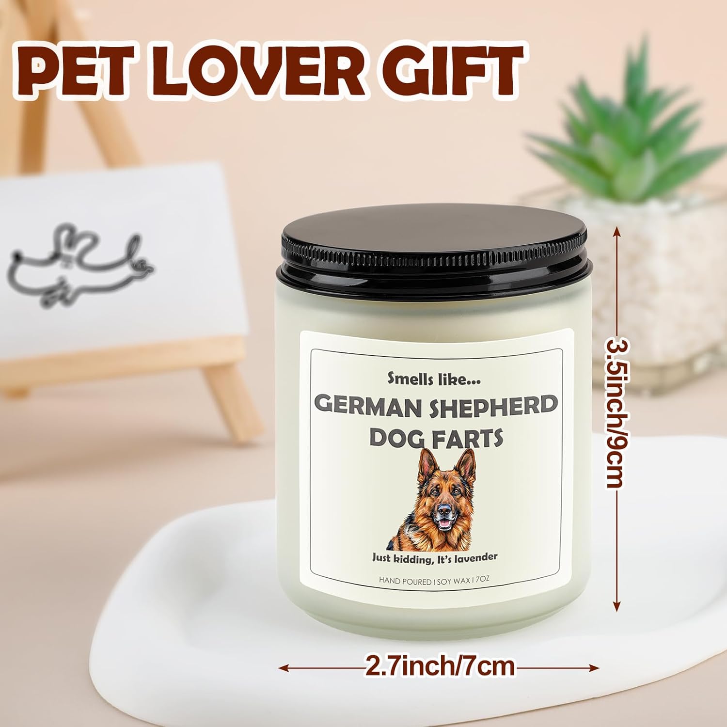 German Shepherd Gifts & Decor, German Shepherd Gifts for Women, Dog Farts Candle | Lavender Scent, Handcrafted with Natural Soy Wax Memorial - Image 2