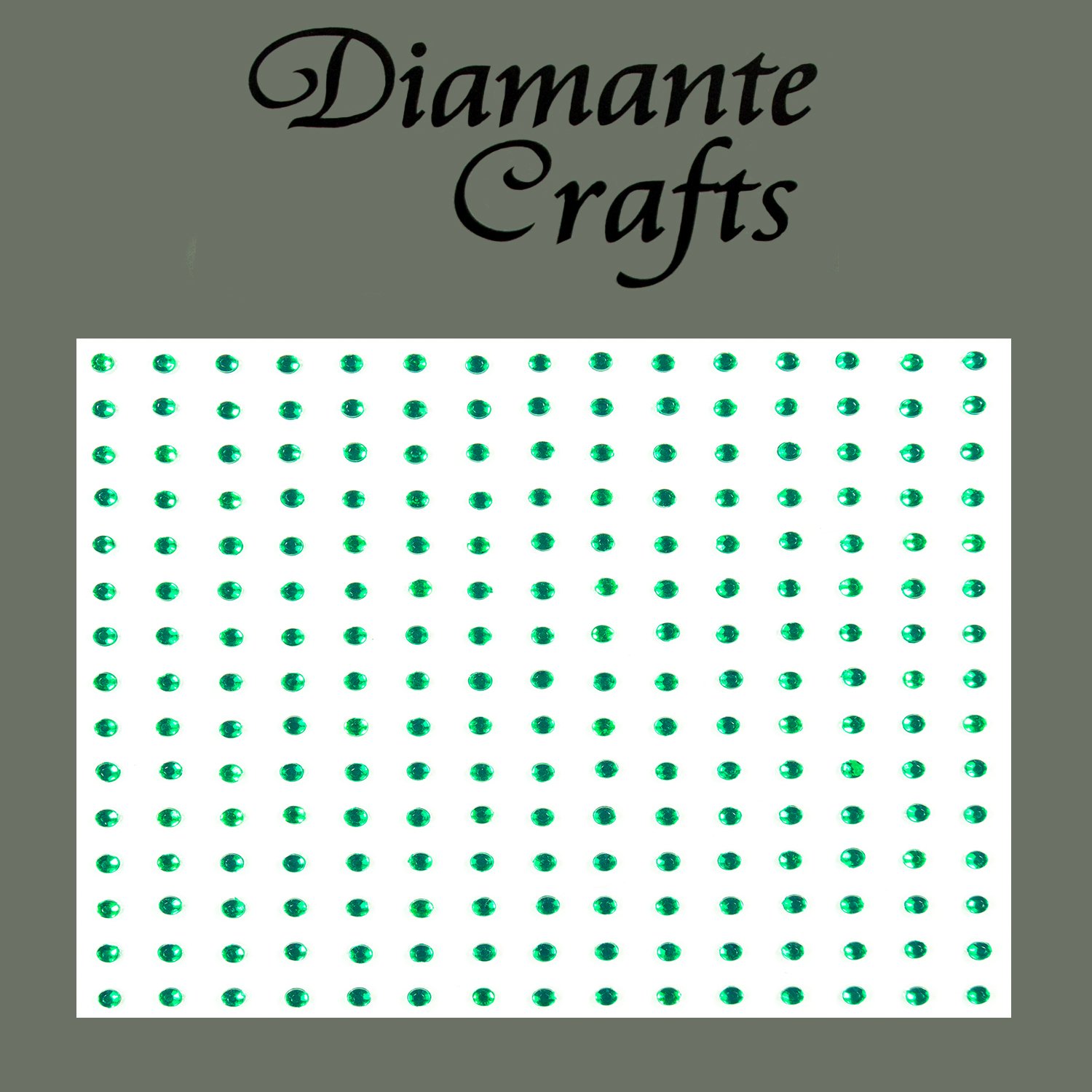 Diamante Crafts Green 225 X 2Mm Dark Diamante Self Adhesive Rhinestone Craft Embellishment Gems - Created Exclusively