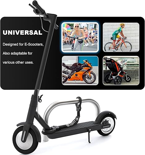 Miniatura 6 de Cerradura para scooter, cerradura de cadena de 0.315 pulgadas de seguridad, antirrobo, con 3 llaves y bolsa impermeable para scooters eléctricos,