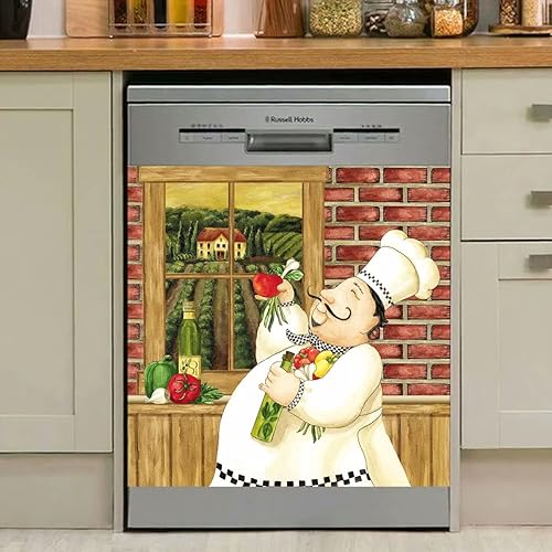Miniatura 3 de Chef - Adhesivo magnético para puerta de lavavajillas, decoración del hogar, panel de vinilo, calcomanías magnéticas para ventana, 23 pulgadas de