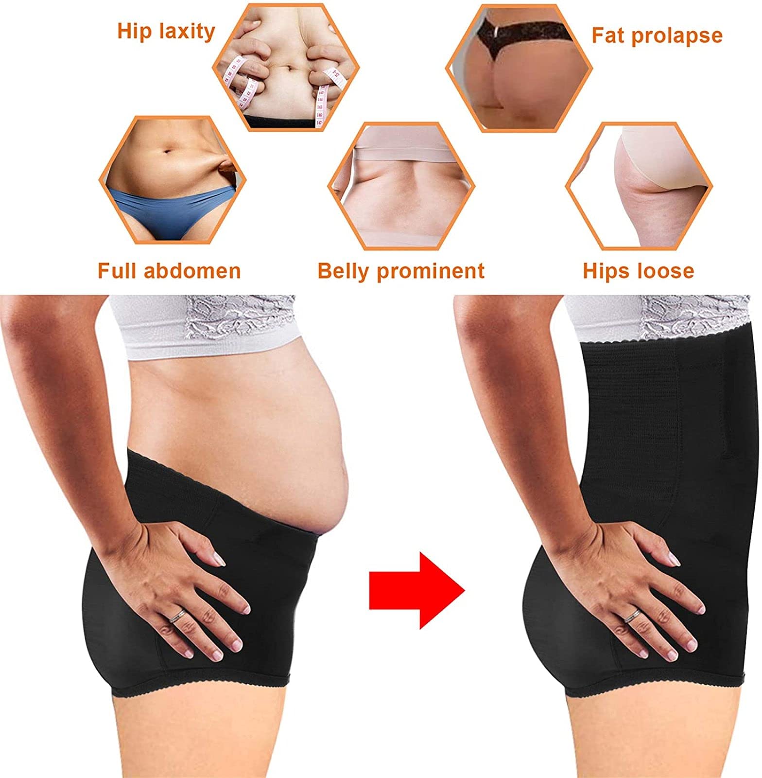 Donna Guaina Contenitiva a Vita Alta Corsetto Dimagrante Mutande Snellente Intimo Modellante Pantaloncino,Apricot-M