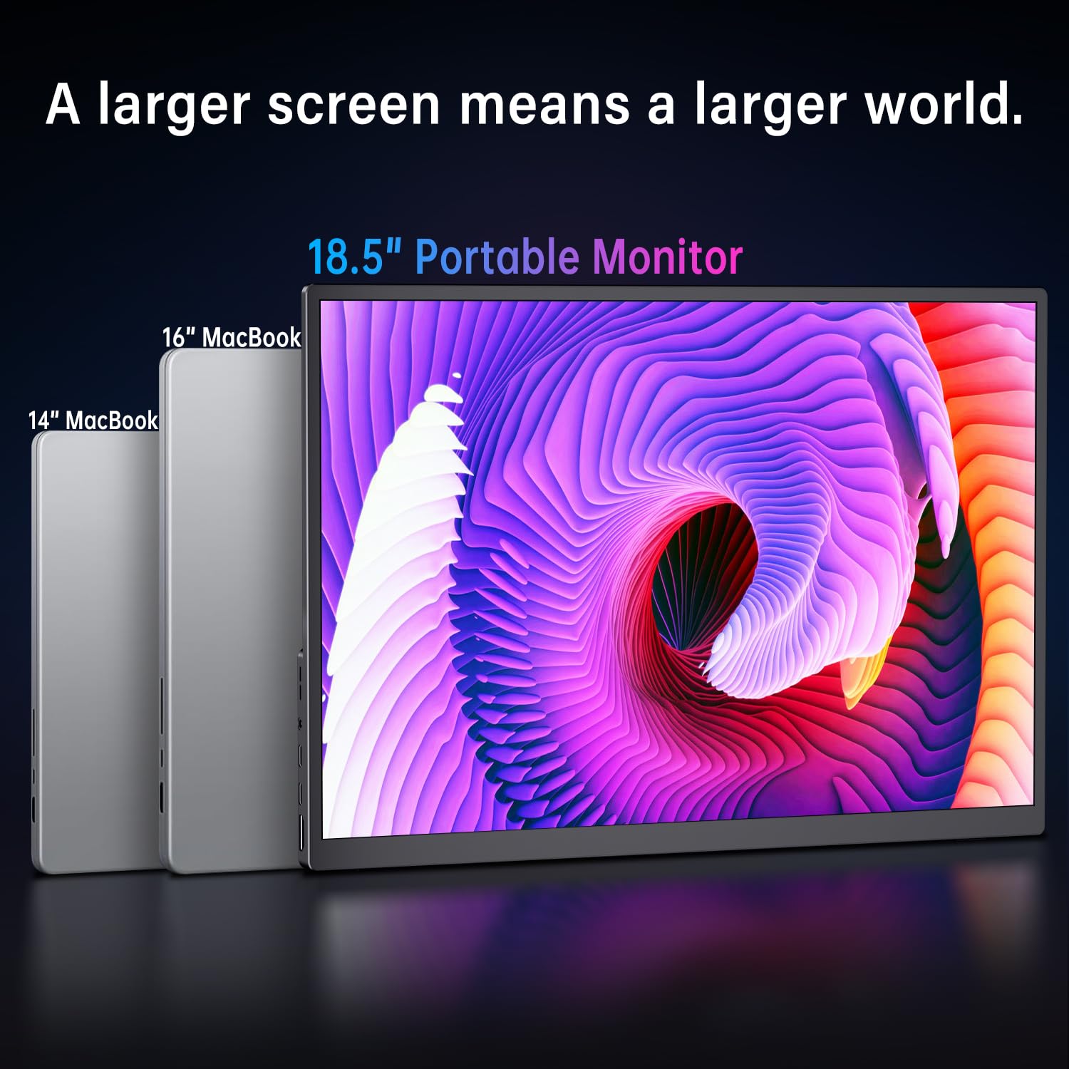 Monitor portátil 18.5" 100Hz FHD USB-C HDMI monitor de viaje con soporte integrado, VESA y altavoces, monitor de juegos portátil HDR para cuidado de los ojos