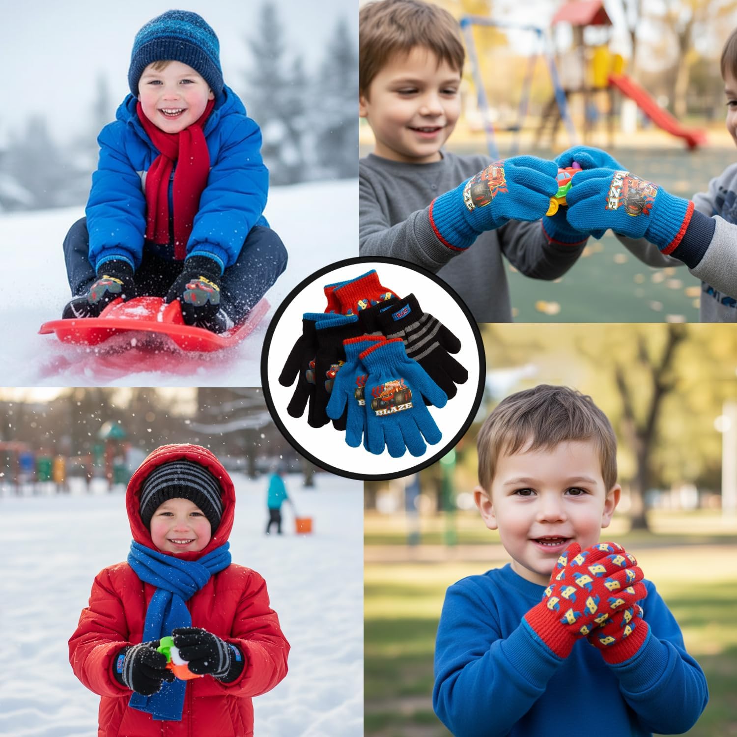 Nickelodeon Boys 4 Pack Mitten or Glove Set: Paw Patrol and Blaze (Toddler/Little Boys) - Image 4