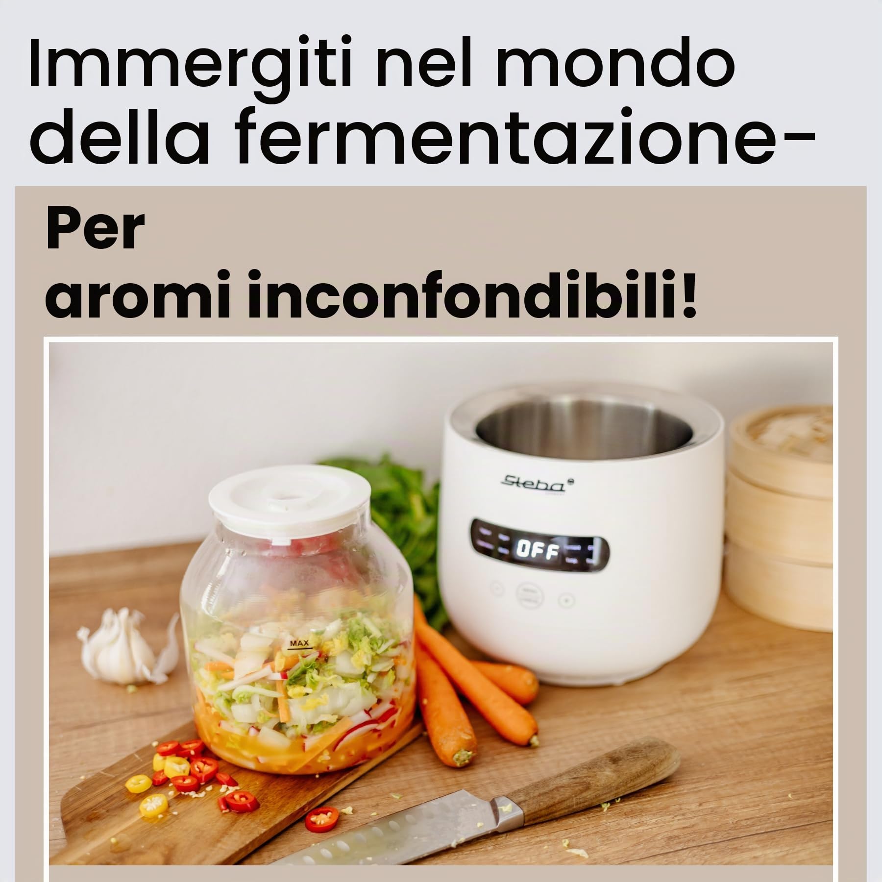 Steba JM 4 - Bicchiere per yogurt da 2 l, 1 bicchiere per yogurt da 1,3 l, 5 programmi automatici, facile da pulire, JM 4