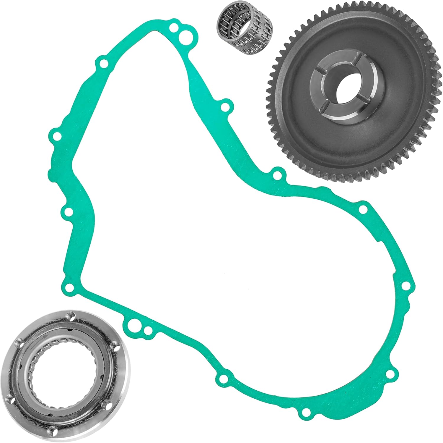 Caltric Starter Clutch Gear Idler and Bearing Kit compatible with Yamaha Big Bear 400 YFM400 4WD 2000-2012