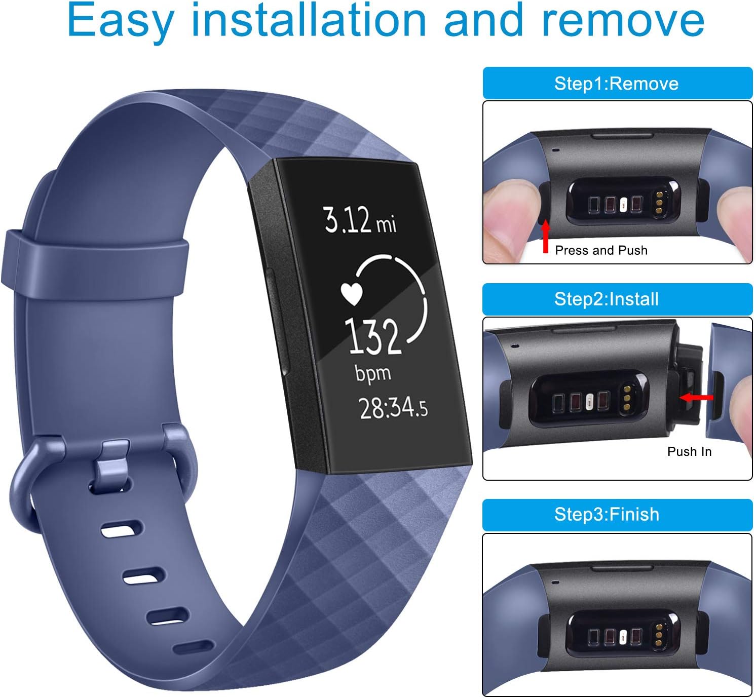 AK Bands Compatible with Fitbit Charge 4 / Fitbit Charge 3 / Charge 3 SE Soft Sports Replacement Bands for Women Men