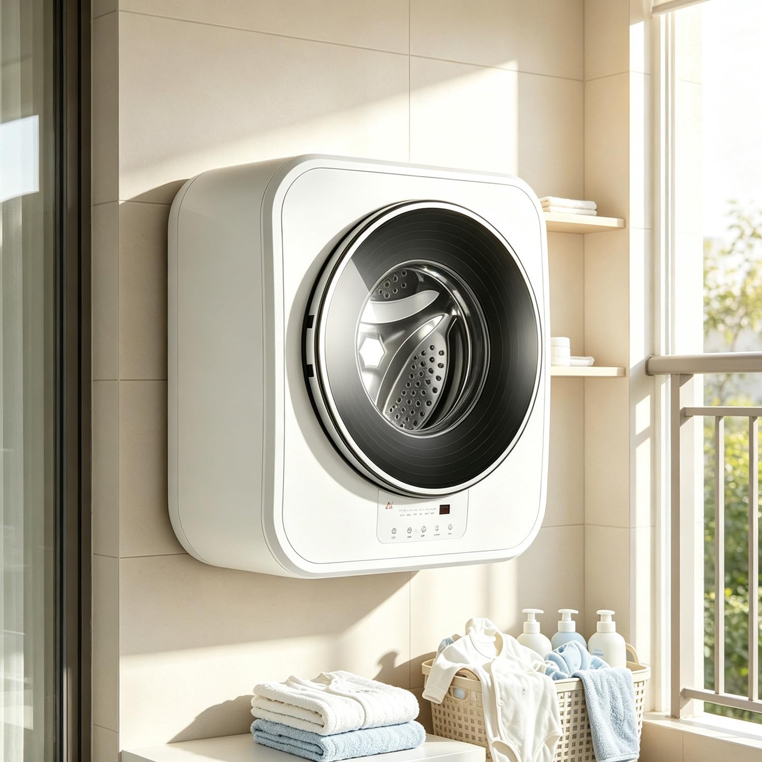 Minilavadora Inteligente De Pared Con Función De Secado(Capacidad De 3 Kg)