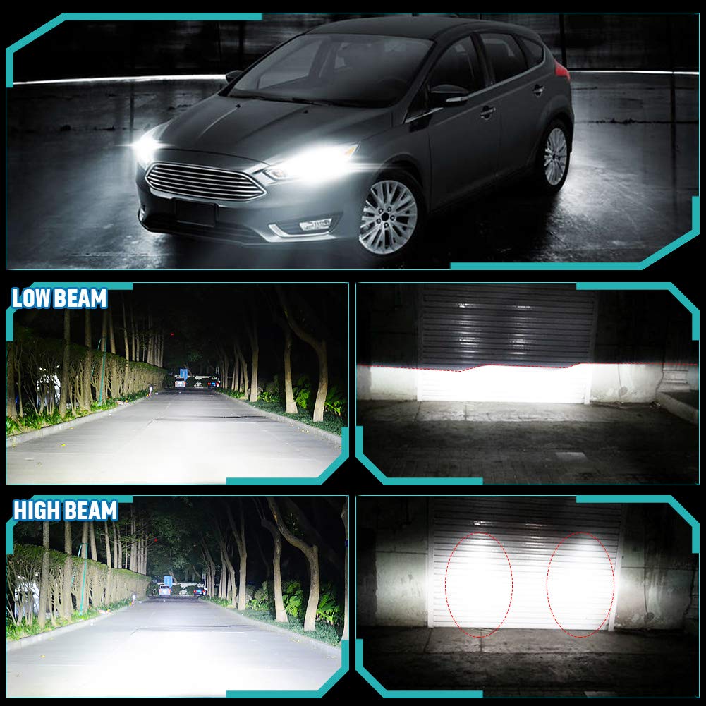 KATUR H7 żarówki LED do reflektorów, bardzo jasne, 10 000 lm ZES chipy 1:1, design, wszystko w jednym, zestaw do konwersji reflektorów, wysoka moc, 55 W, 6500 K, ksenonowe, białe, 2 lata