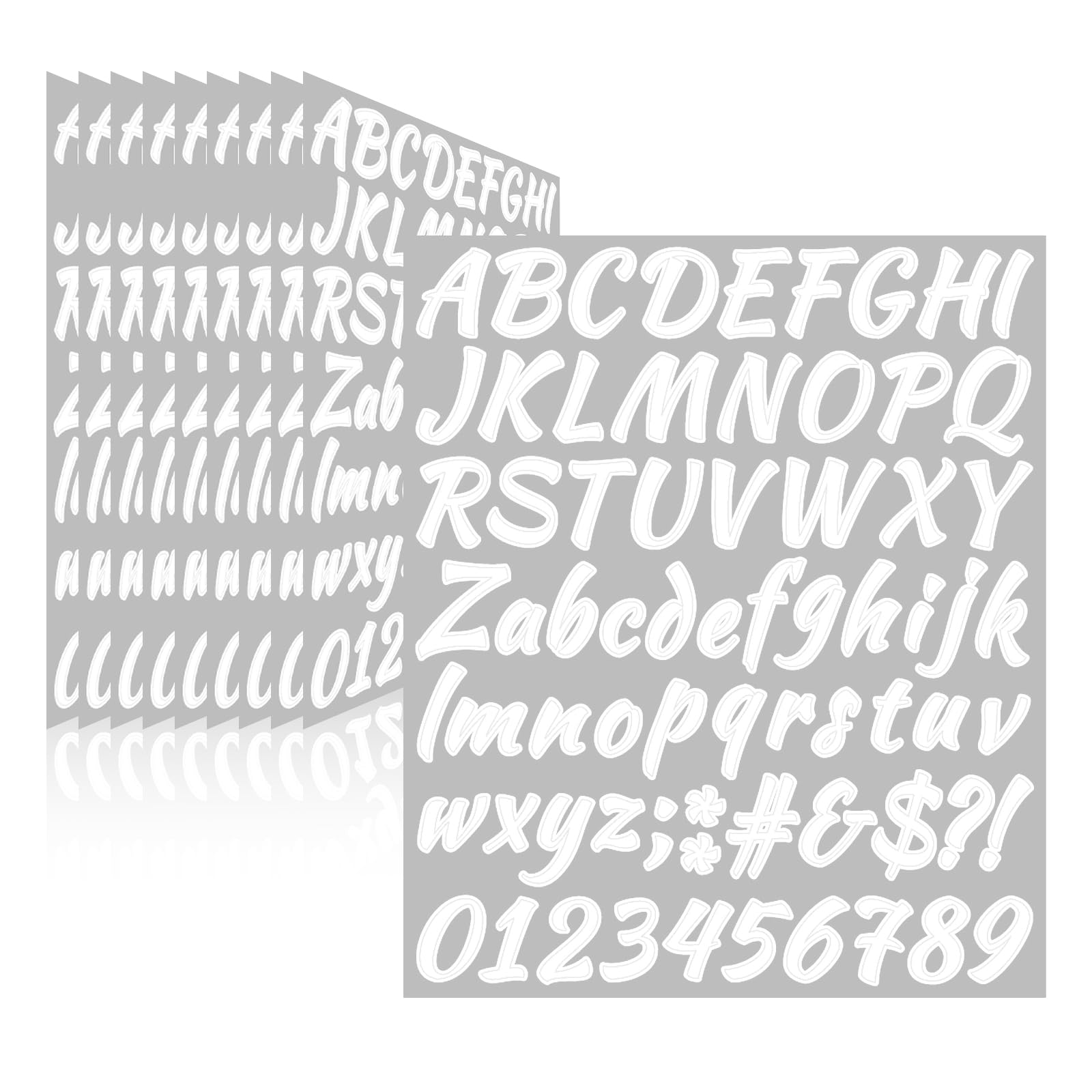 Llewyn 710 Pcs 10 Sheets Letter Stickers,Self Adhesive Waterproof 1 Inch Mailbox Numbers Vinyl Stickers,Alphabet Decals for Water Bottle,Window,Door,
