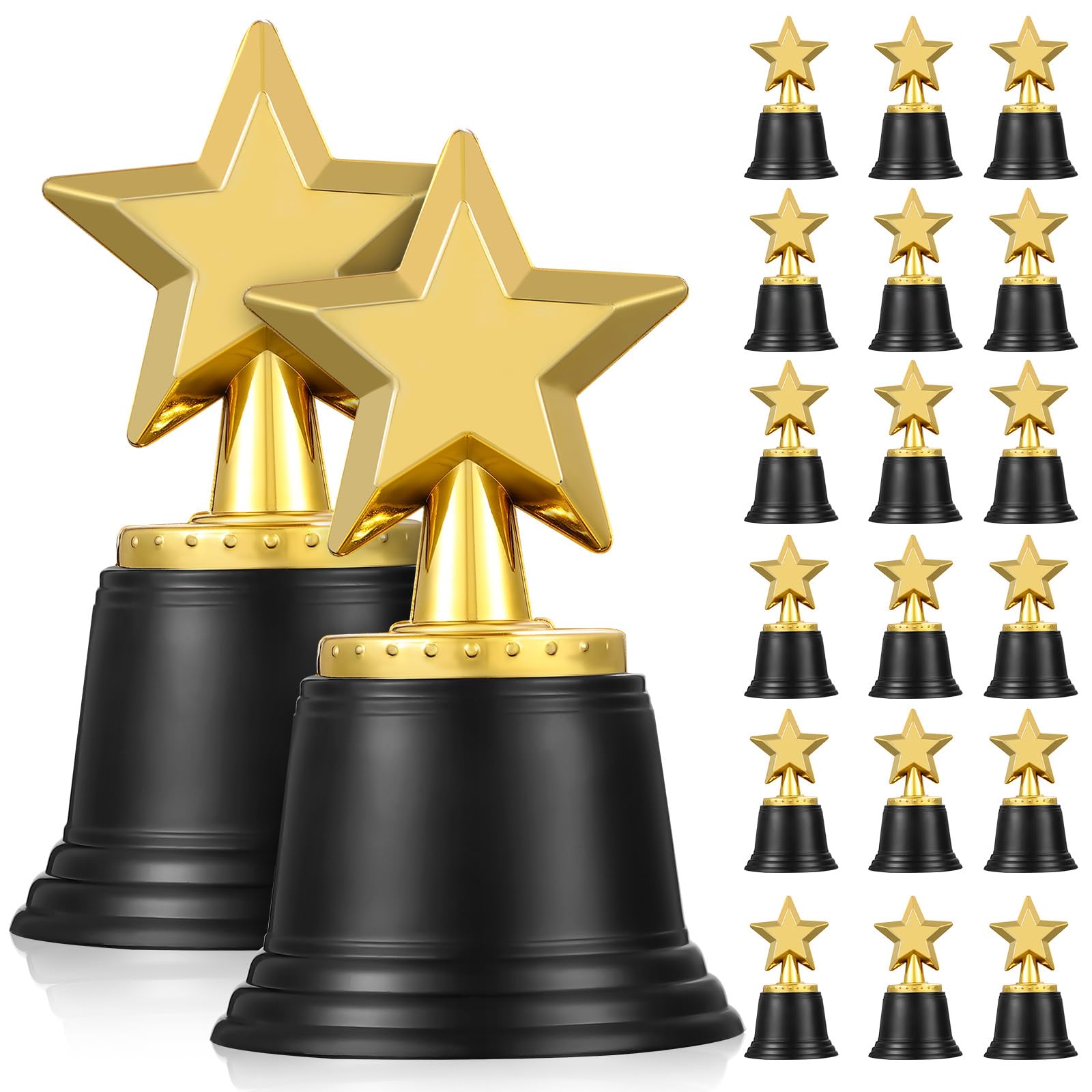 Homoyoyo Trofeo Paquete de 20 Piezas de Plástico en Forma de Estrella de Cinco Puntas Ligero y Seguro para Niños Adecuado para Ceremonias Escolares y Actividades Aula