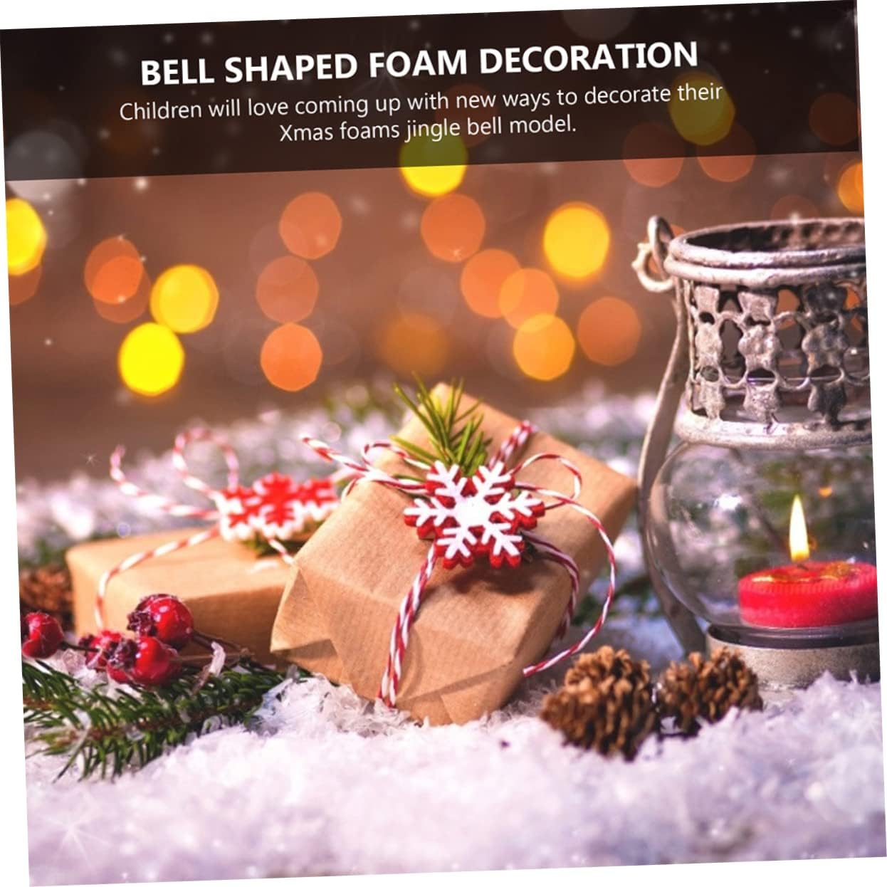 Ipetboom 40pcs DIY Bell Shape Pendant Unfinished Jingle Bell Model for Christmas Crafts for Home and Holiday Decorations