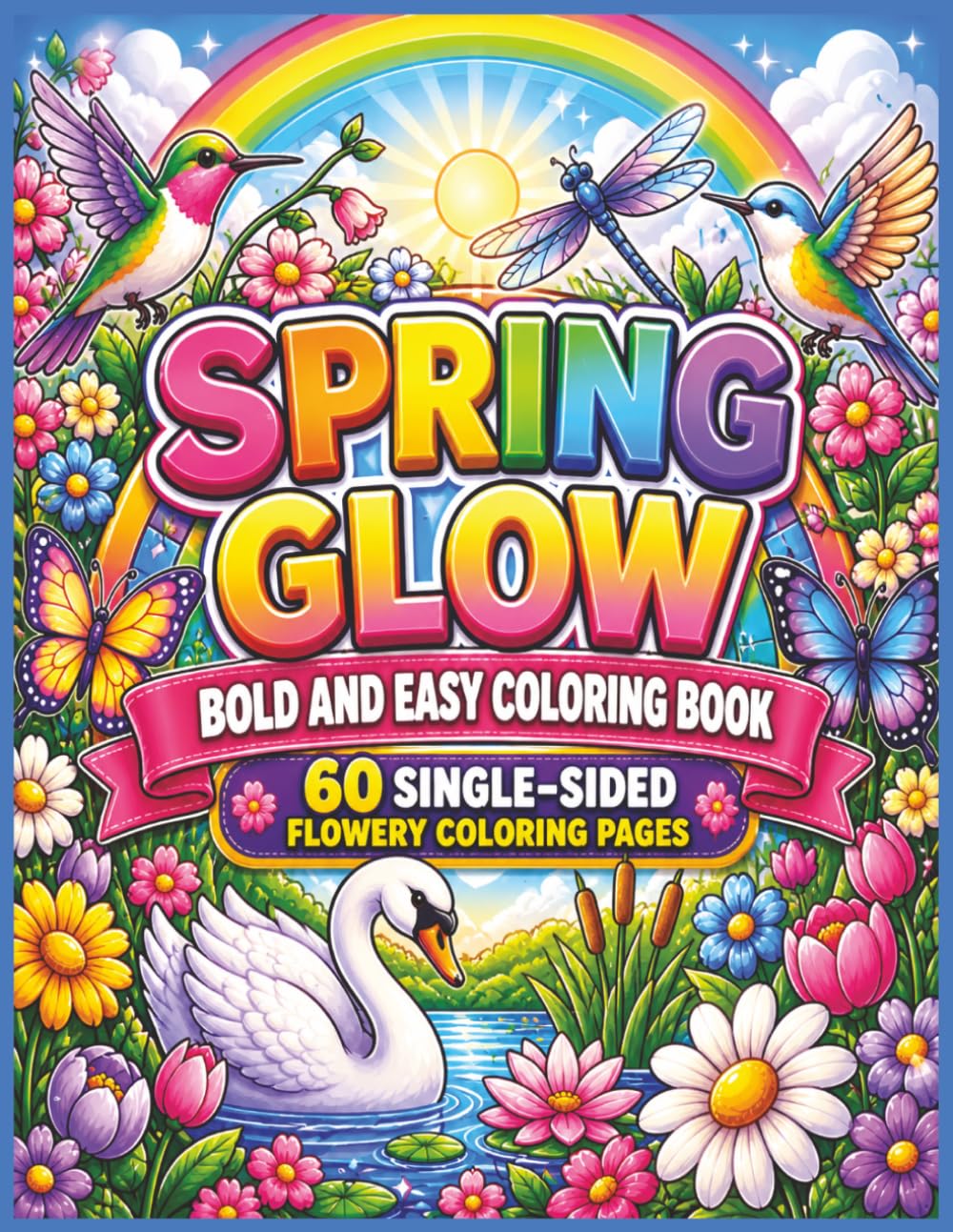 Spring Glow Bold and Easy Coloring Book: A Relaxing Bold and Easy Coloring Experience Filled with Blooming Flowers, Peaceful Spring Gardens, Cute ... Mindfulness, and Creative Joy for All Ages...
