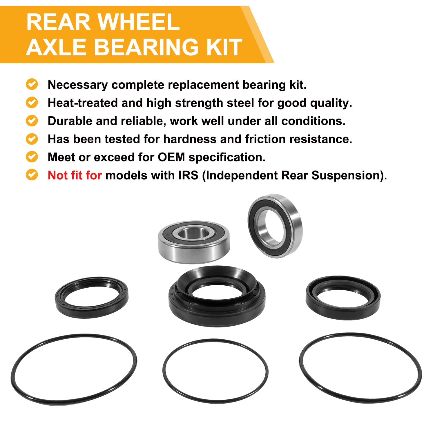 Honda TRX250 420 500 Rear Axle Carrier Bearing & Seal Kit Non IRS - Foto 8