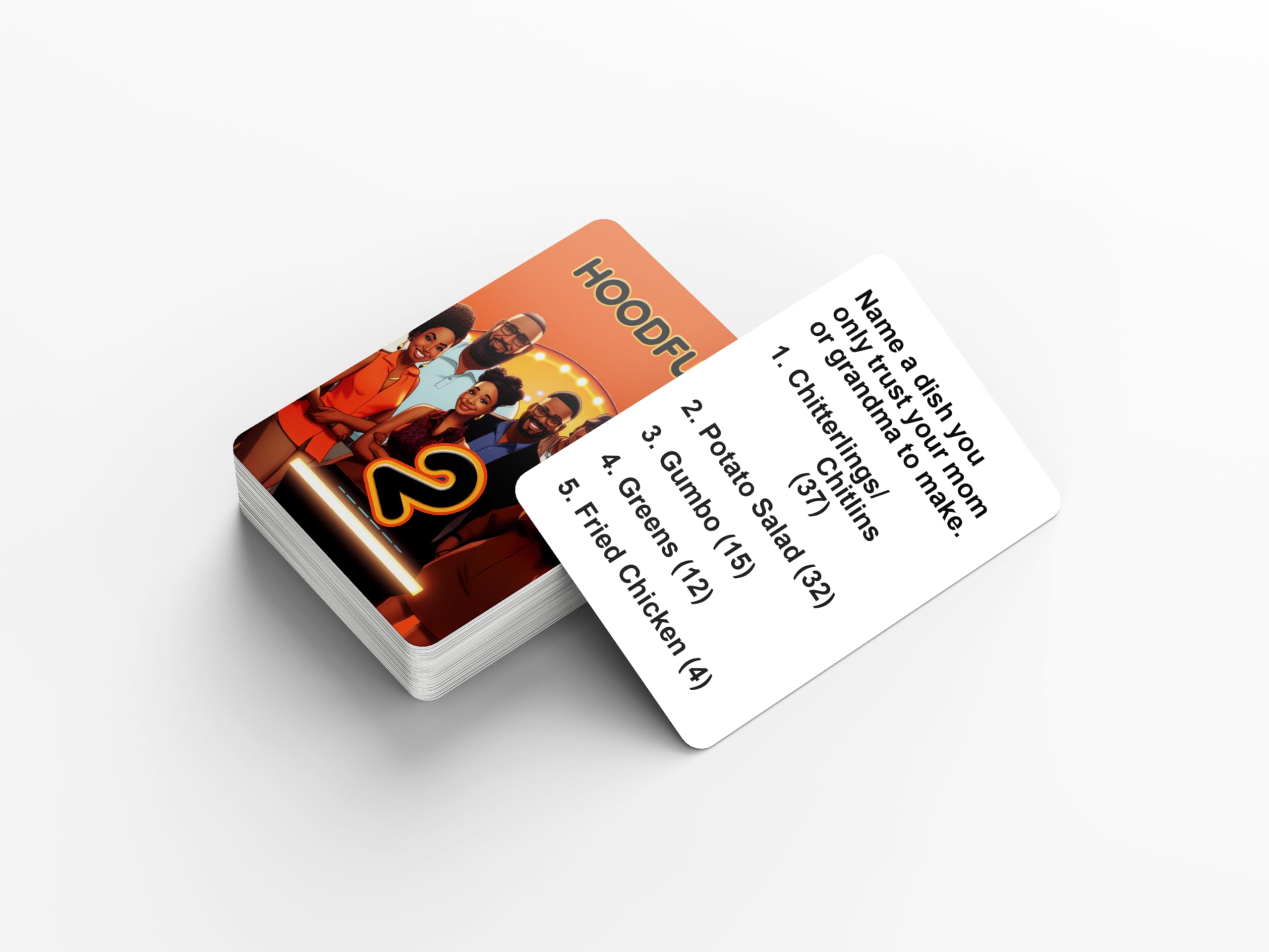 HoodFued 2 – Schwarzes Familien-Kartenspiel im Feud-Stil für afroamerikanische Partys, Wiedervereinigungen und Spieleabende, lustige Trivia-Unterhaltung für Erwachsene und Jugendliche