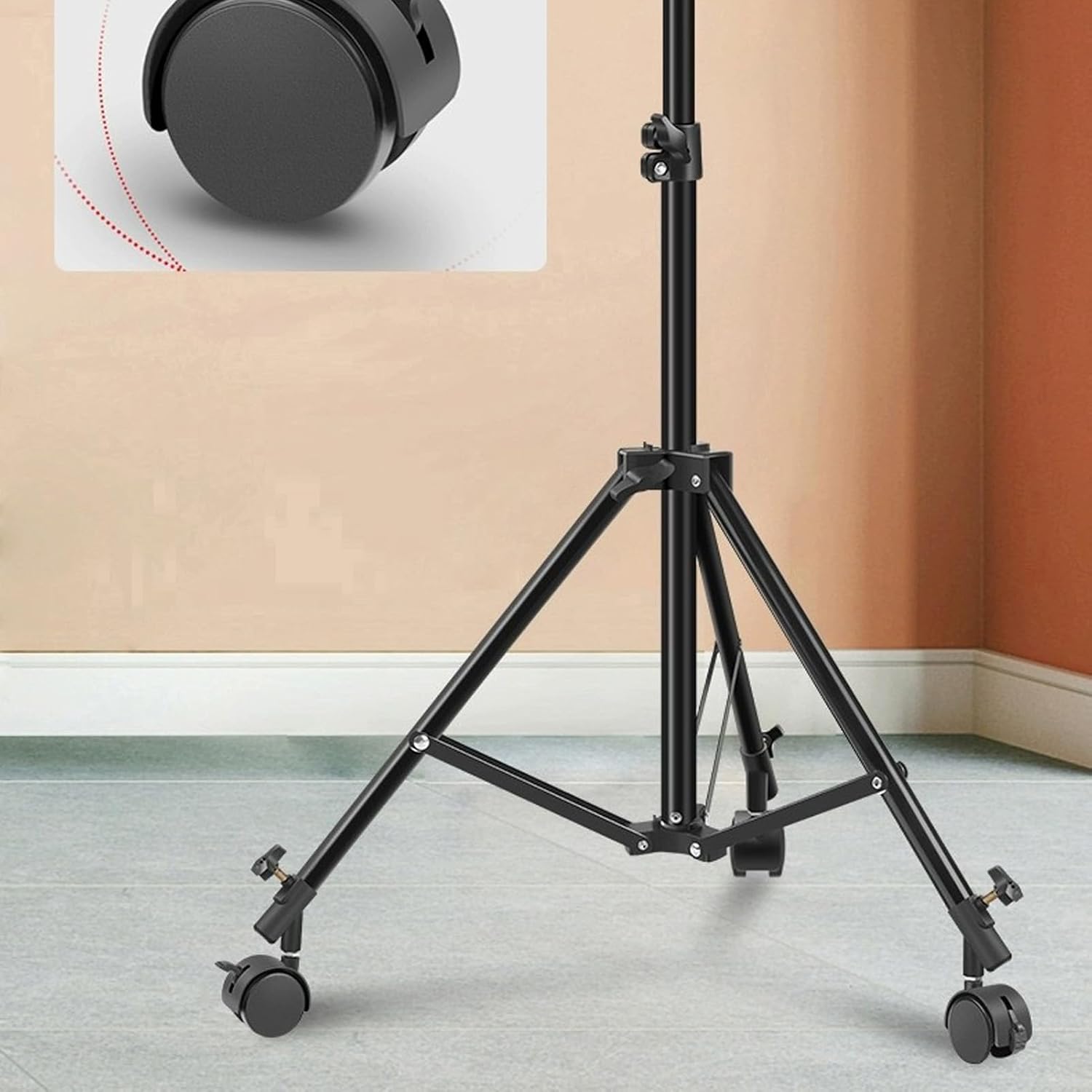 3PCS Photography Tripod Swivel Caster Wheels with Brake, 16MM 360° Rotating Quiet Easy to Install Tripod Swivel Casters for Photography Light Stand, with Mounting Screws