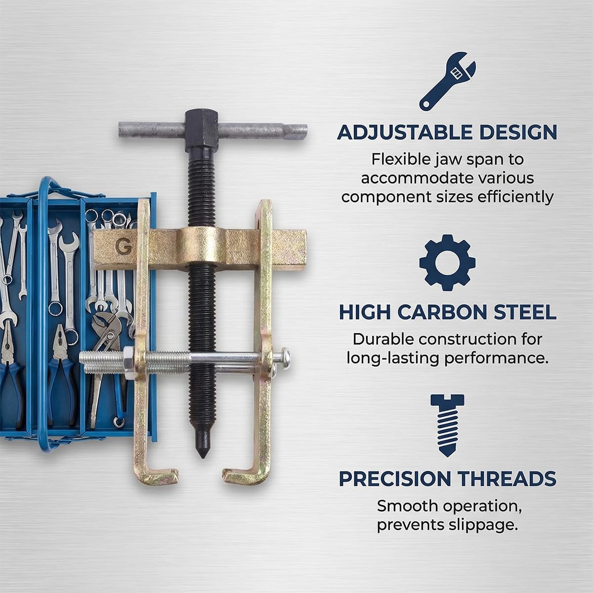 Car 6" 2-Jaw Gear Puller, Carbon Steel Adjustable Two Claws Separating Lift Devices Bearing Gear Puller Remover, Two Jaw Auto Pulley Pump Removal Tool, Universal for Vehicles