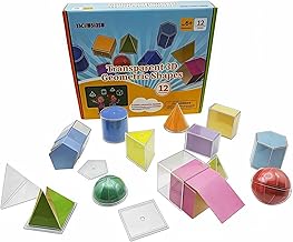 Folding Geometric Shapes & Math Manipulatives | 3D Shapes (1.96") & 2D Nets for Homeschool & Classroom Learning Essentials | Thick, Stable Blocks for Light Table manipulatives | Classroom STEM Tool