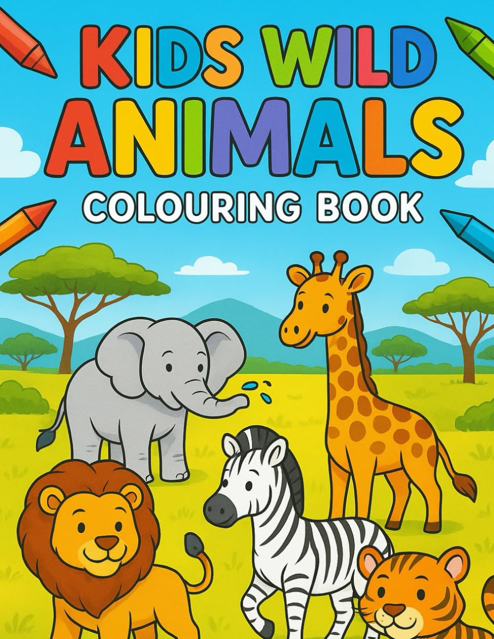 Kids Wild Animals Colouring Book