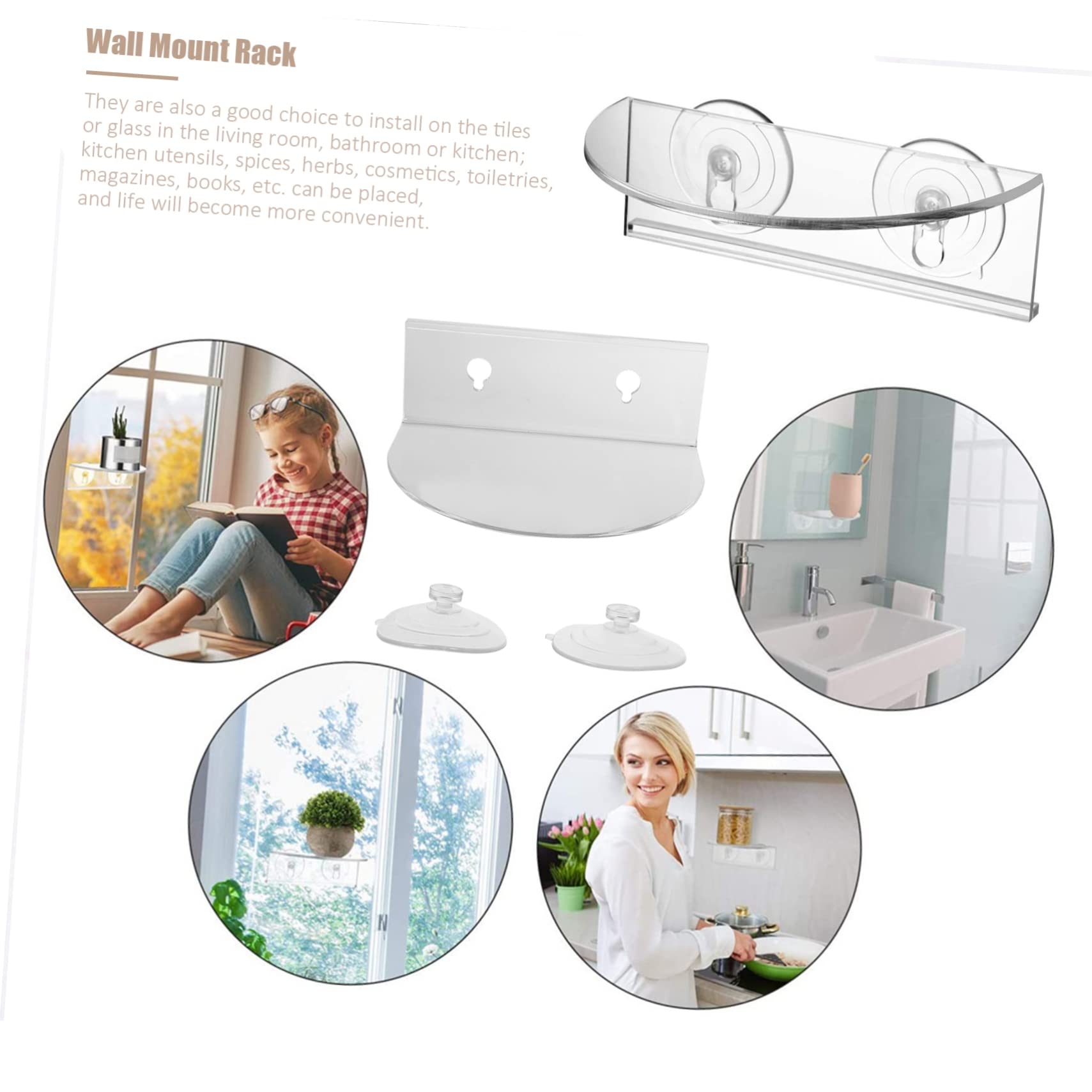 Happyyami Acryl Fensterregal für Pflanzen mit Saugnapf Tragfähig ohne Bohren für Küche und Wohnzimmer