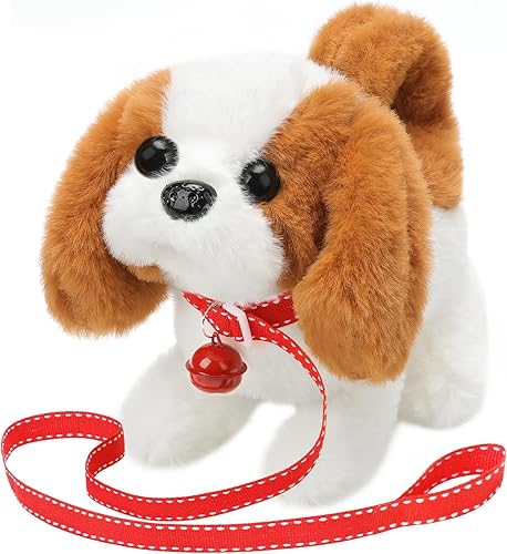 Miniatura 19 de Perro electrónico interactivo de peluche para cachorros – caminar, ladrar, mover la cola, estirar, compañero animal para niños pequeños Husky Dog