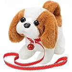 KSABVAIA Plush Saint Bernard Toy Puppy Electronic Interactive Dog - Walking, Barking, Tail Wagging, Stretching Companion Animal for Kids Toddlers