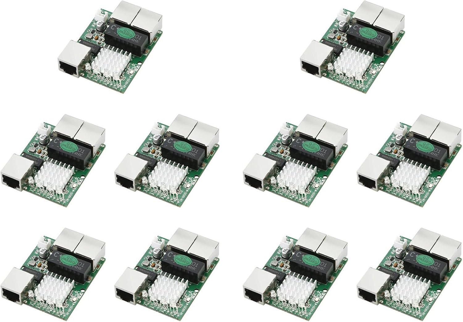 DEVCOVE 10X 産業グレード最小 3ポート 1000M ギガビット RJ45 標準ポートネットワークスイッチモジュール 5V