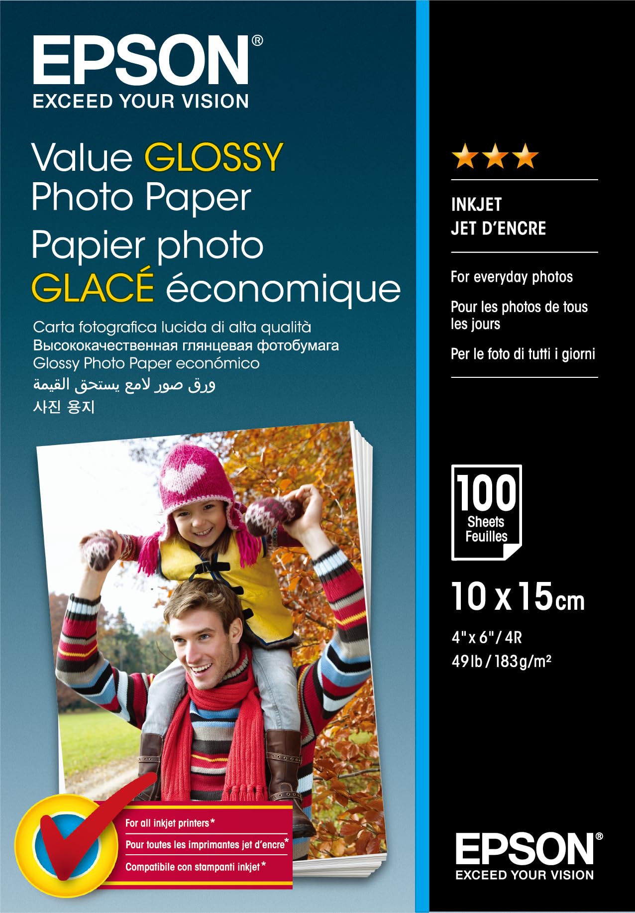 Epson Value Glossy Photo Paper - 10x15cm - 100 sheets