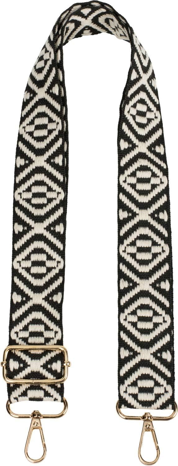 styleBREAKER Pockets shoulder strap with Aztec pattern, interchangeable bag strap with snap hook, adjustable, unisex 02013015
