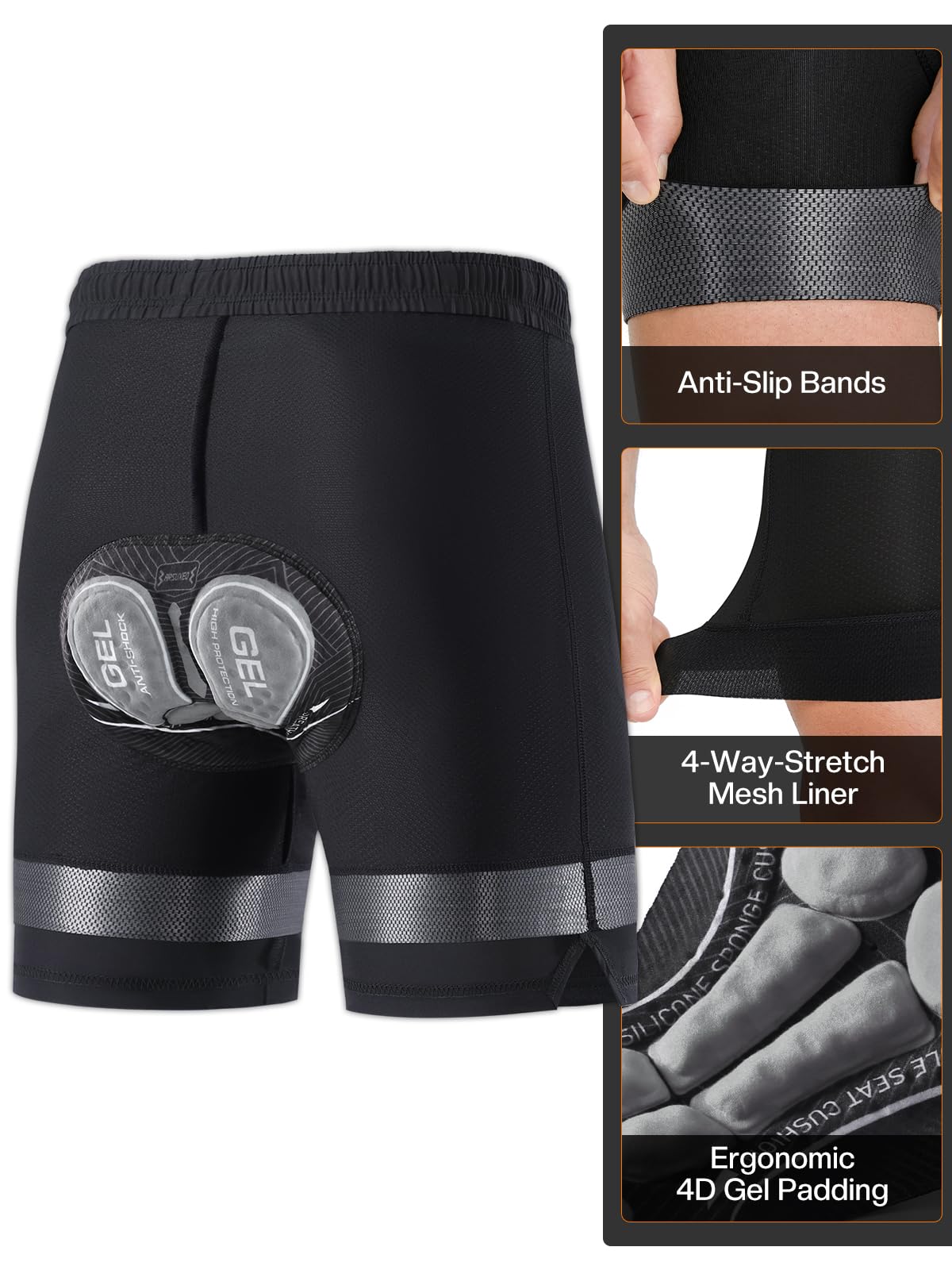 Pantalons de Cyclisme Hommes Coupe Ample Rembourrée Short VTT
