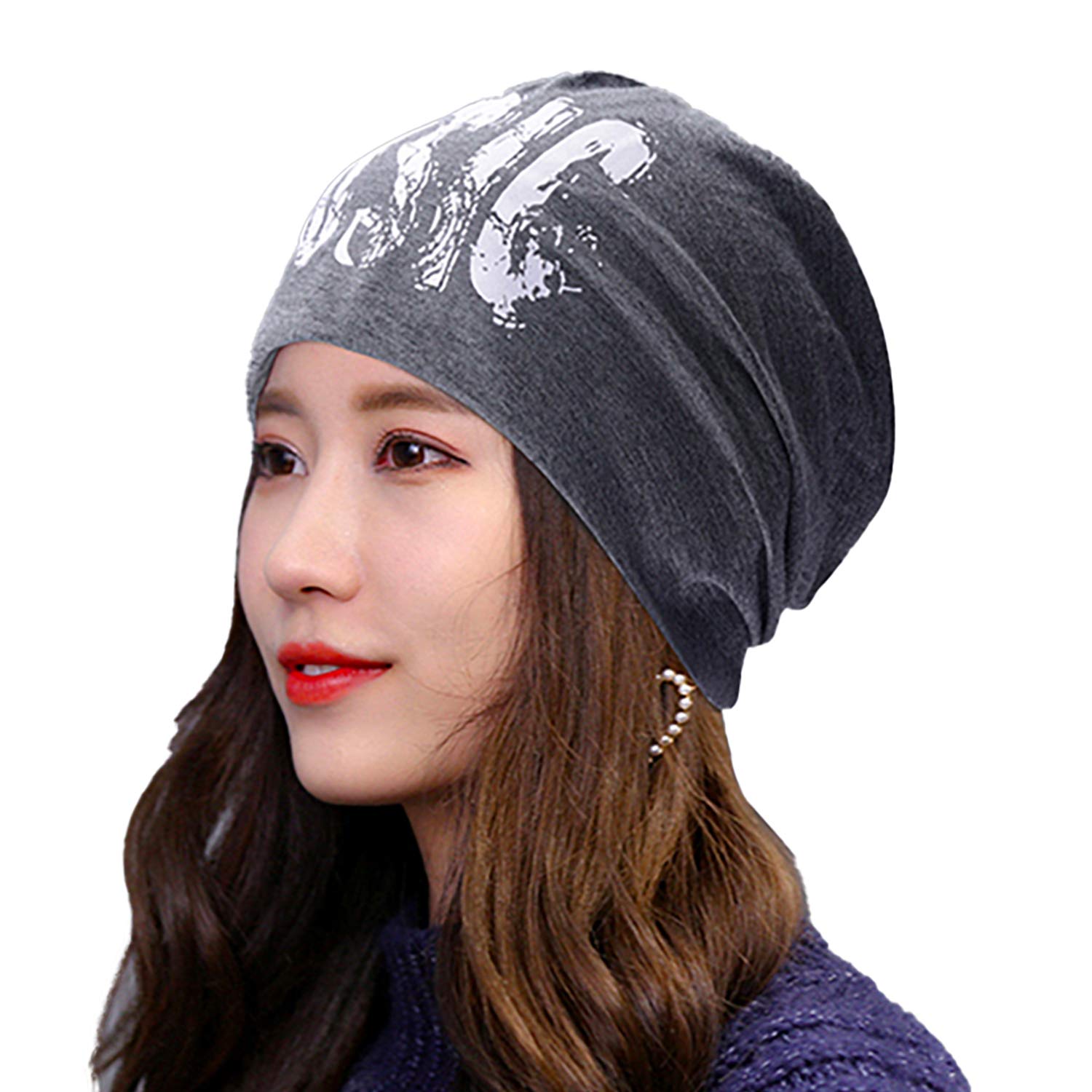 YOUSTYLO - YOU ARE PRIORITY Womens Baggy Soft Cotton Slouchy Beanie Hat Stretch Infinity Scarf Head Wrap Cap (3023C, Grey) (B08R18LKBH) Amazon Price History, Amazon Price Tracker