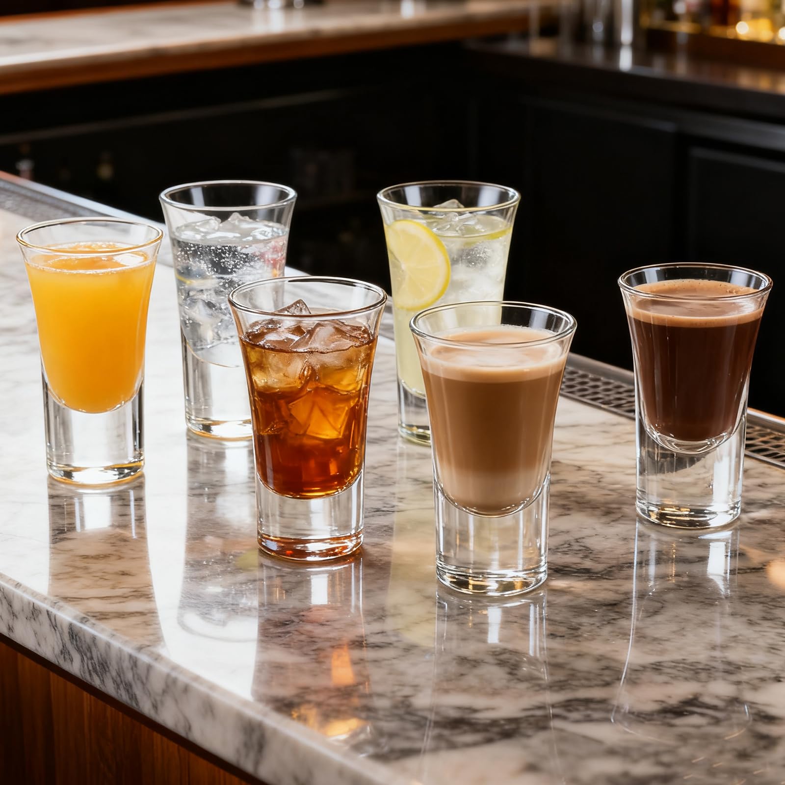 24 bicchierini da liquore 3 cl/30 ml in vetro shot, con base Heave Base per liquore, per qualsiasi liquore, tequila, vodka, ouzo e feste