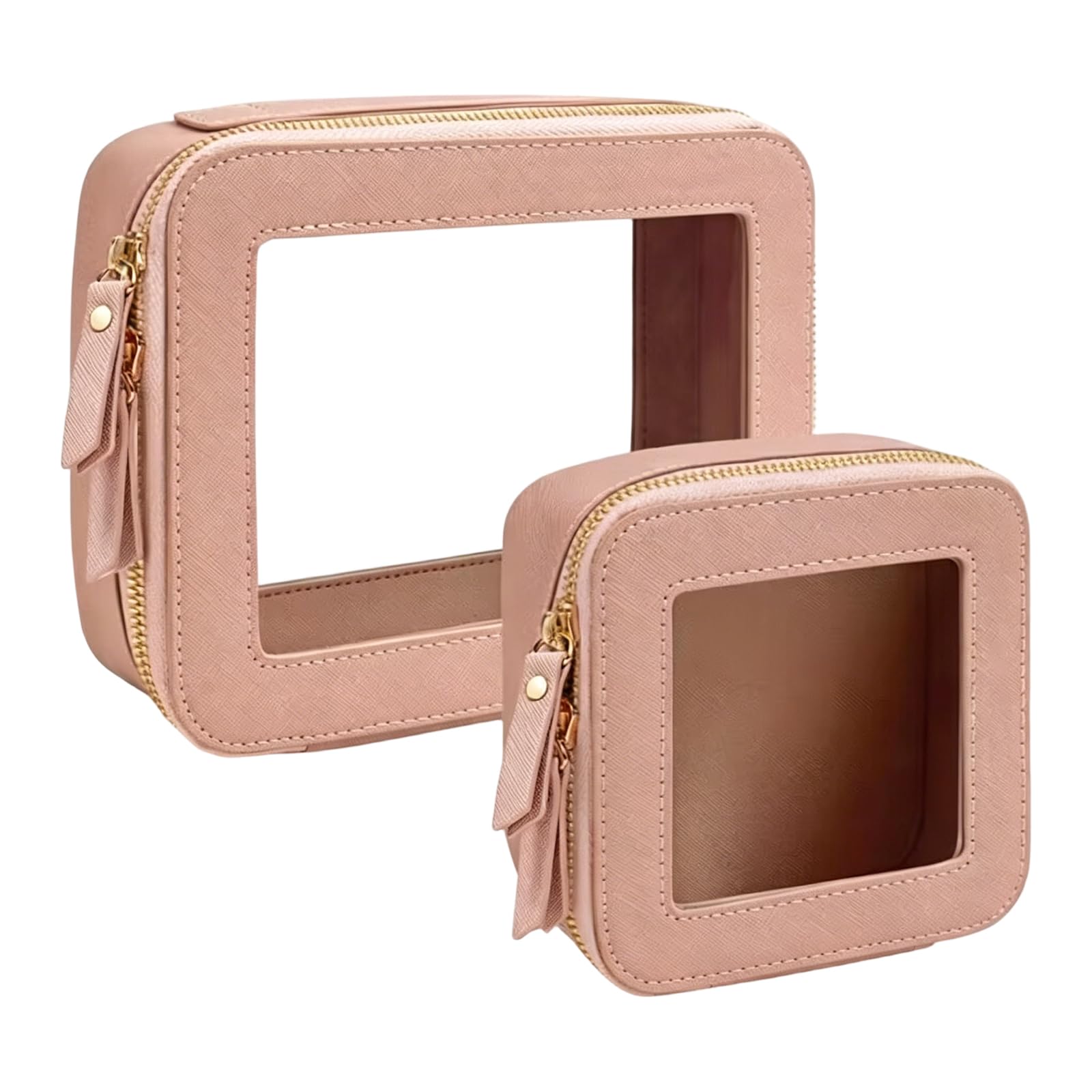 Oxxggkao PU Viewable Cosmetic Case with Strong Construction Ideal for Storing Beauty Products Stylish Cosmetic Carry Case