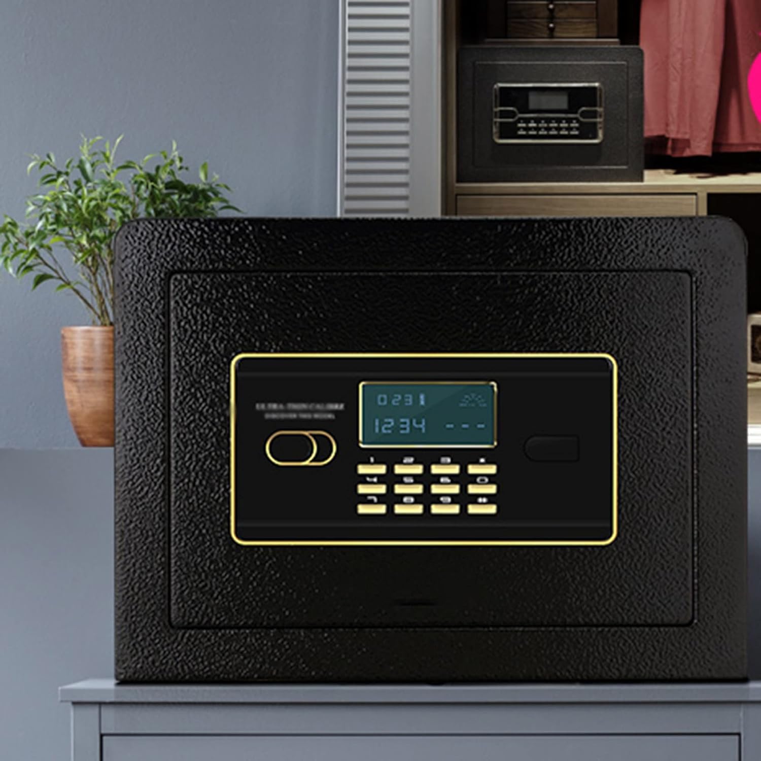 Office Wall Electronic Code Lock safes, All-Steel Smart Anti-Theft safes/Black / 36cm×30cm×26cm strongbox