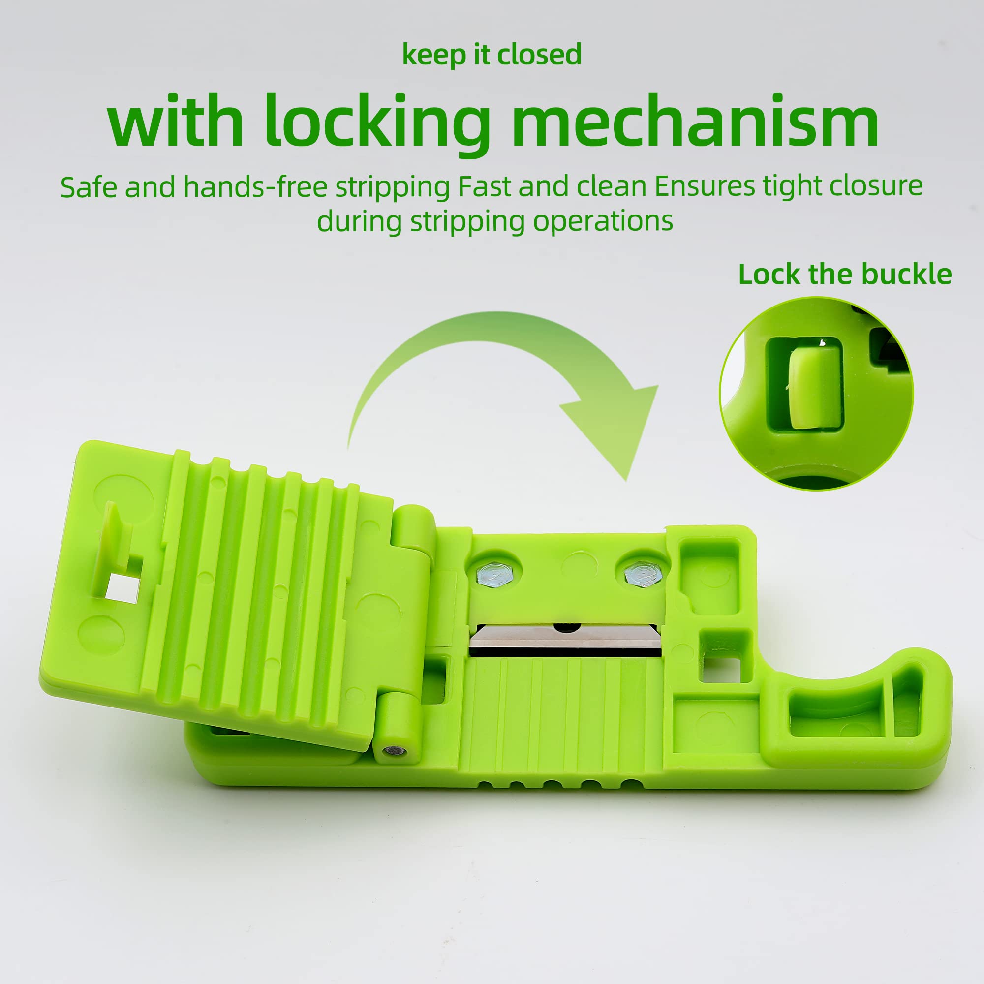 Fiber Optical Cable Stripping Tool Loose Tube Buffer Mid-Span Access Tool 1.9mm~3.3mm Fiber Optic Stripper green 2pcs - Image 4