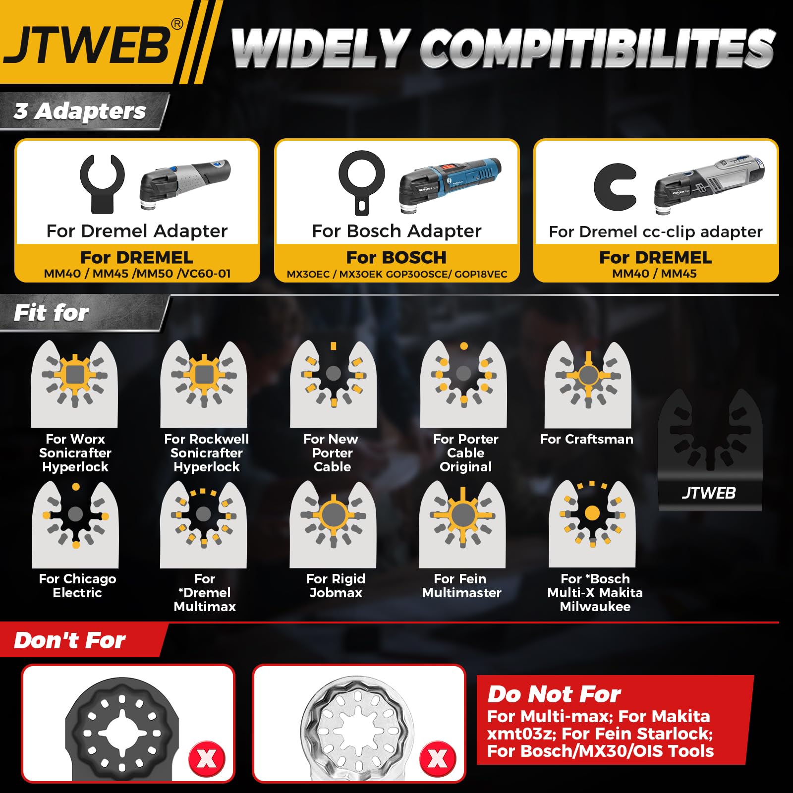 JTWEB Lame per utensili multifunzione a denti giapponesi per legno, 20 pezzi, lama oscillante a forma di arco, taglio pulito per legno, plastica, lame oscillanti affilate, affilate, kit di lame