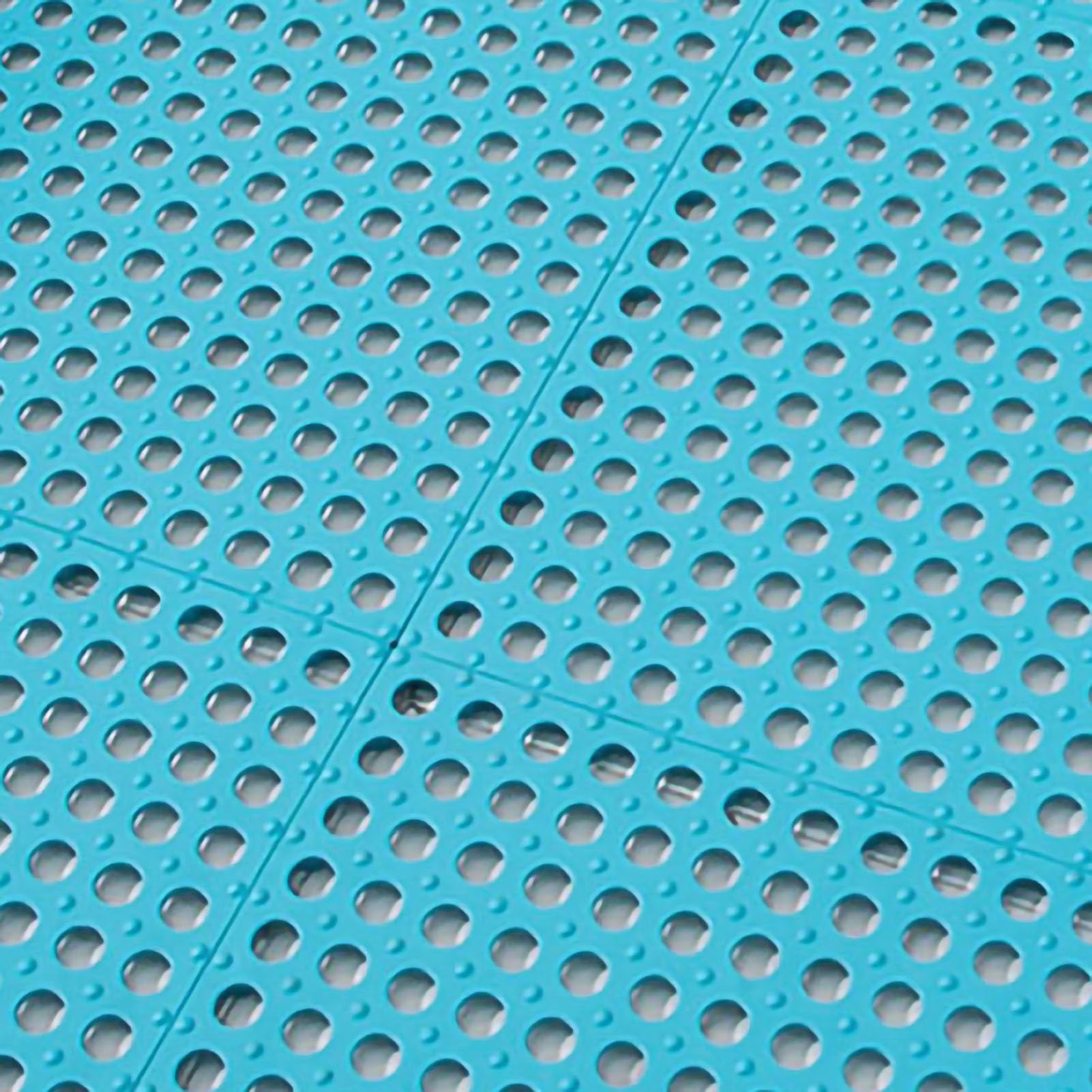 Lot de 10 tapis de bain antidérapants en plastique avec trous de drainage et ventouses pour personnes âgées 30 x 30 cm (bleu)