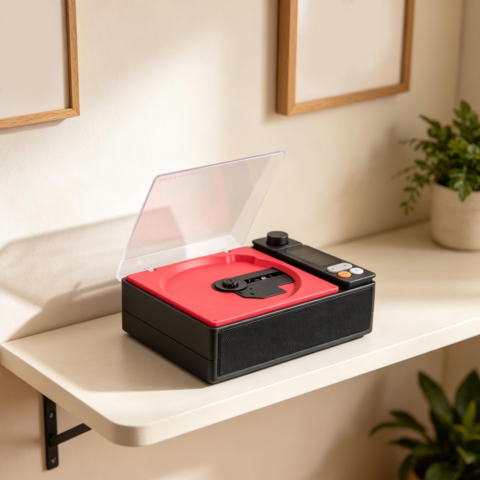 Lettore CD Bluetooth con Radio FM e Telecomando, Musicale Desktop Portatile con Batteria da 4000 MAh, Lettore CD con Display LCD per la Casa, Trasmettitore Bluetooth per Cuffie (#1)