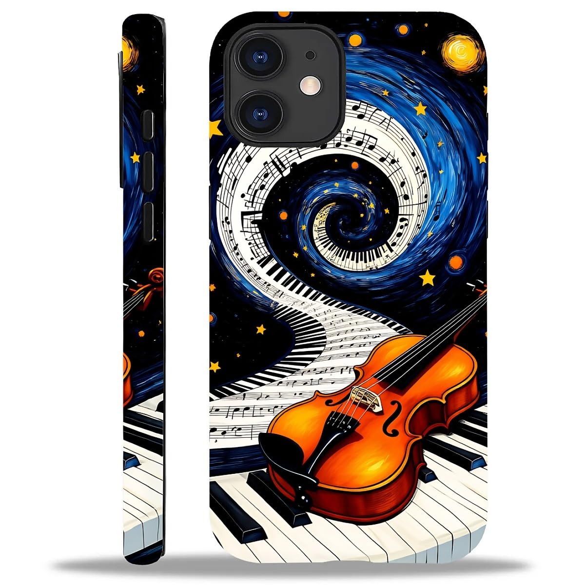 Funda para iPhone 11, diseño de violín de piano, funda mate para teléfono, funda de silicona líquida, resistente a los impactos, antiarañazos y a prueba de golpes