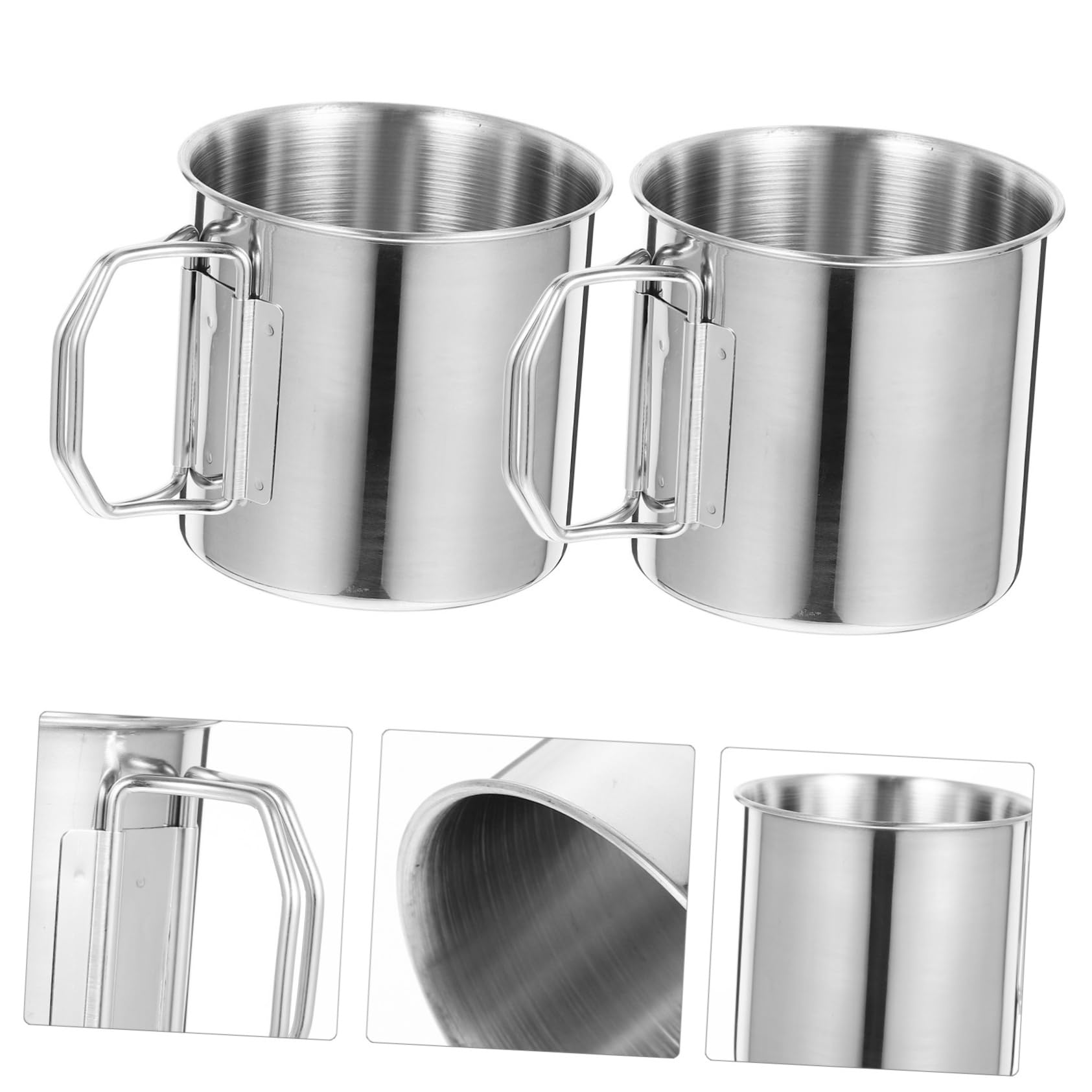 TOYANDONA 5 Ensembles Tasse De Camping Inoxydable De Tasses Pliables Avec Poignée Pour Randonnée Et Aventure Plein Air Mug Portable Pour Café Et Thé 2 Pièces * 5